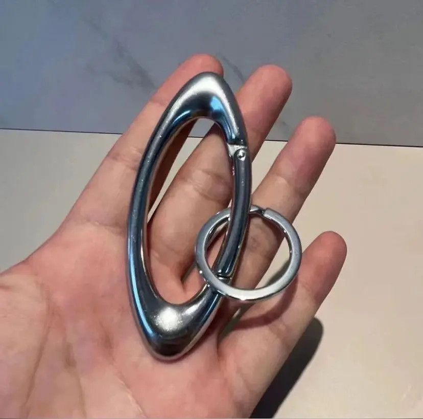 Leather Oval Carabiner Blackout Keychain Size ONE SIZE - 1 Thumbnail