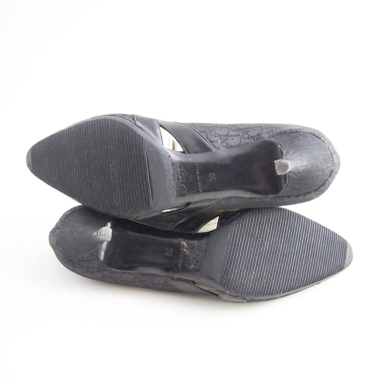 Dior Dior Oblique Heels Black Leather Fabric Womens US 9 EU 39 Size US 9 / IT 39 - 7 Thumbnail