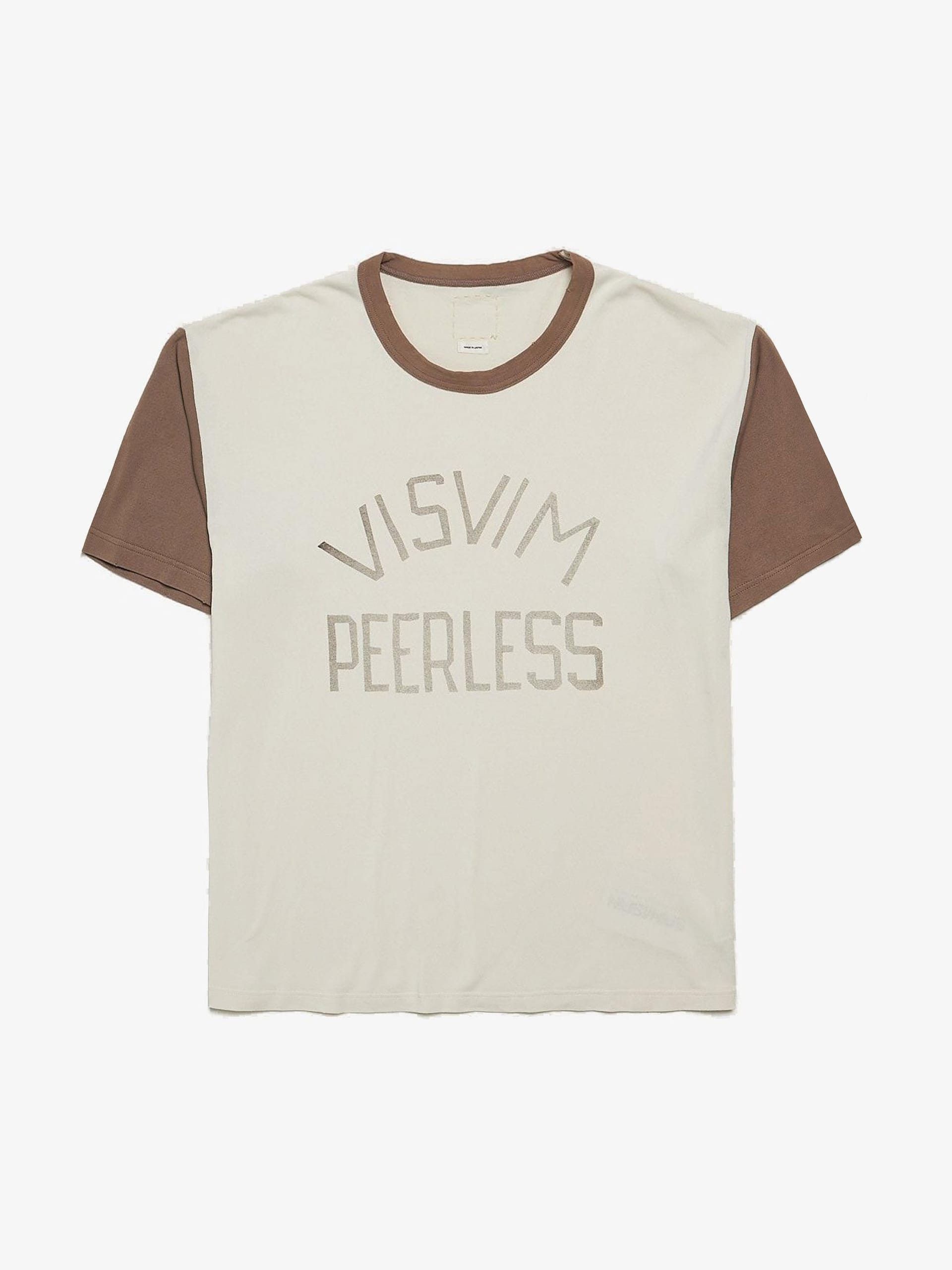 Visvim White Brown Logo Printed Cotton T-shirt Size US XL / EU 56 / 4 - 1 Thumbnail