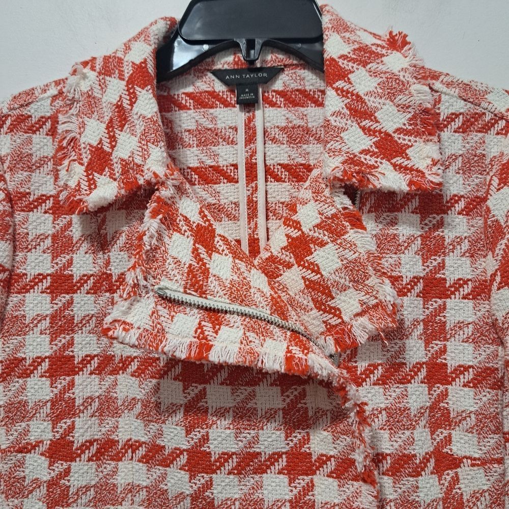 Ann Taylor Ann Taylor Houndstooth Tweed Checkered Moto Woven Fall Chic Size M / US 6-8 / IT 42-44 - 9 Thumbnail