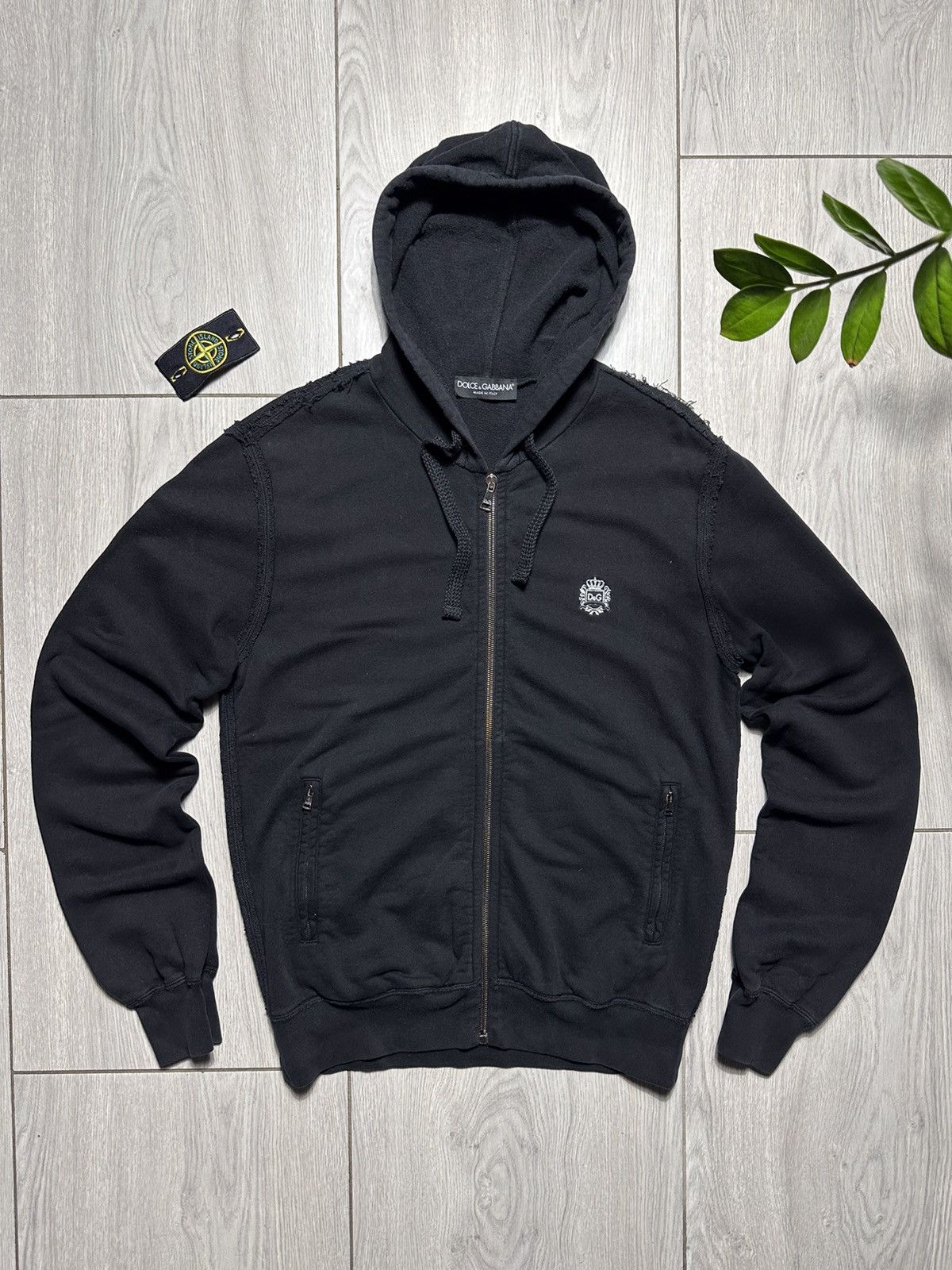 Dolce & Gabbana Mens Zip Hoodie Dolce&Gabbana Y2K Drill Small Logo Size US M / EU 48-50 / 2 - 1 Thumbnail