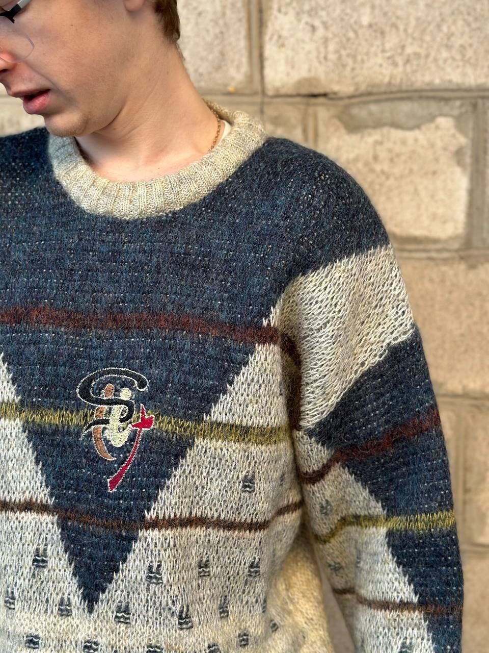 Aran Isles Knitwear Vintage Pattern Knit Sweater Abstract Coogi Style 90s Retro Size US L / EU 52-54 / 3 - 3 Thumbnail