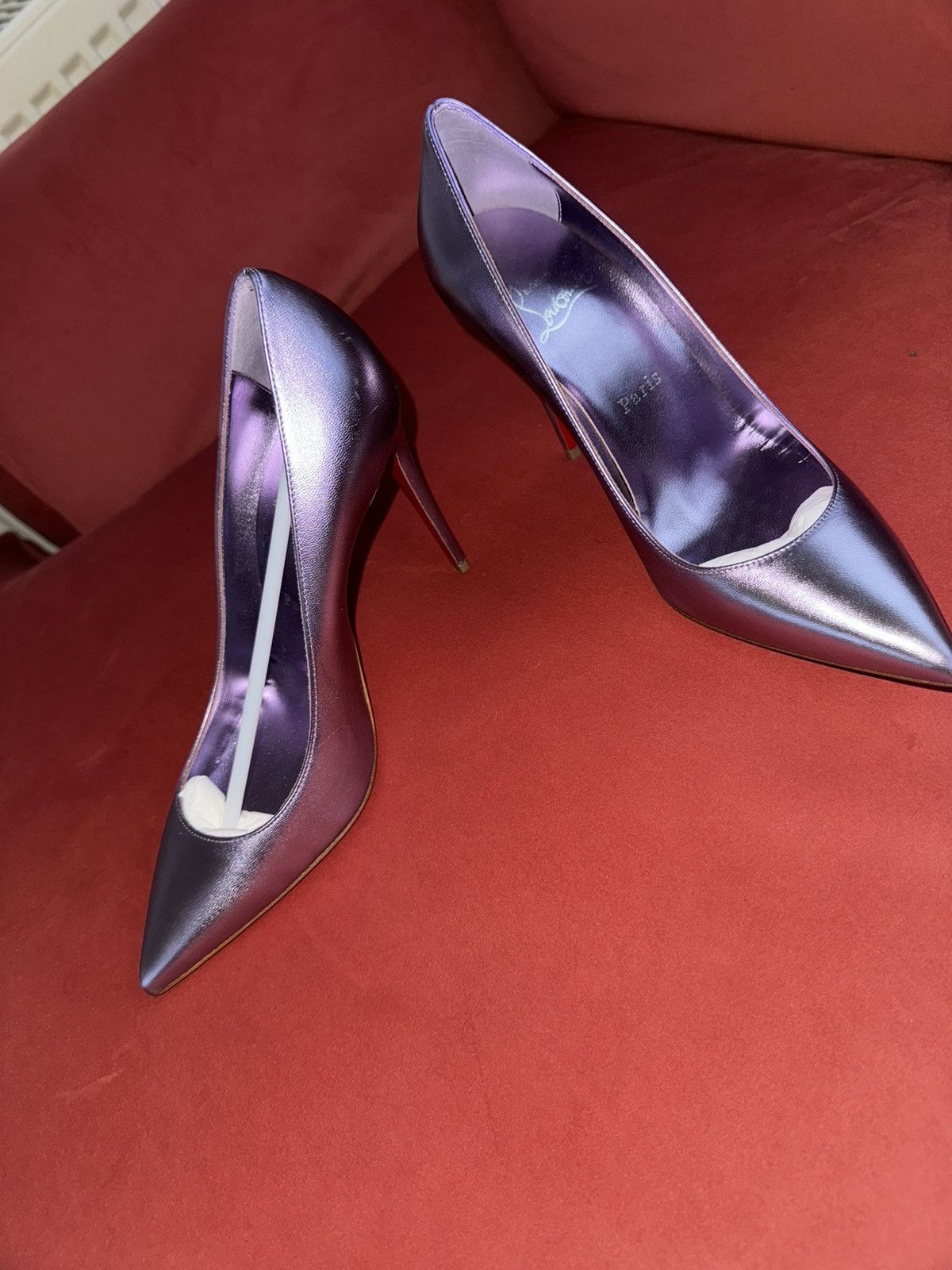 Christian Louboutin Christian Louboutin laminate metallic purple Kate 100, 37 EU Size US 7 / IT 37 - 8 Thumbnail