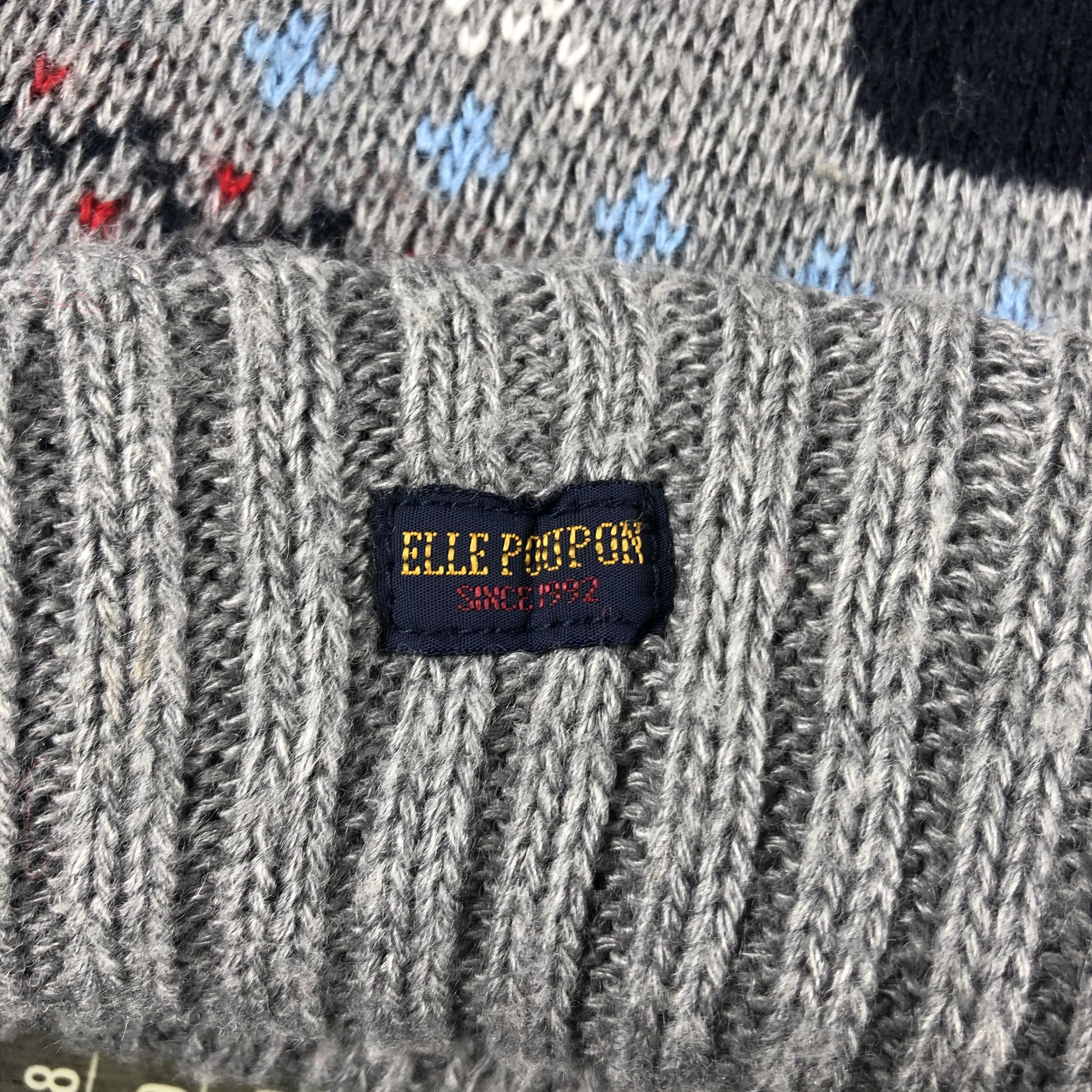 Japanese Brand × Vintage Elle Poupon Fair Isle Beanie Snow Hat Snow Cap -D027 Size ONE SIZE - 5 Thumbnail