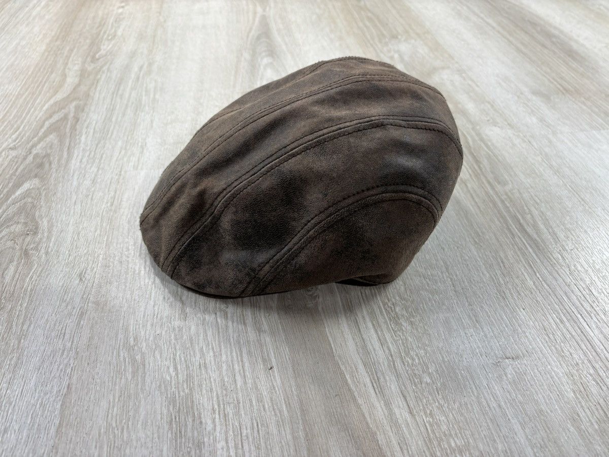 Designer × Stetson Mens leather cap flat hat Stetson Size M Color Brown Size ONE SIZE - 4 Thumbnail