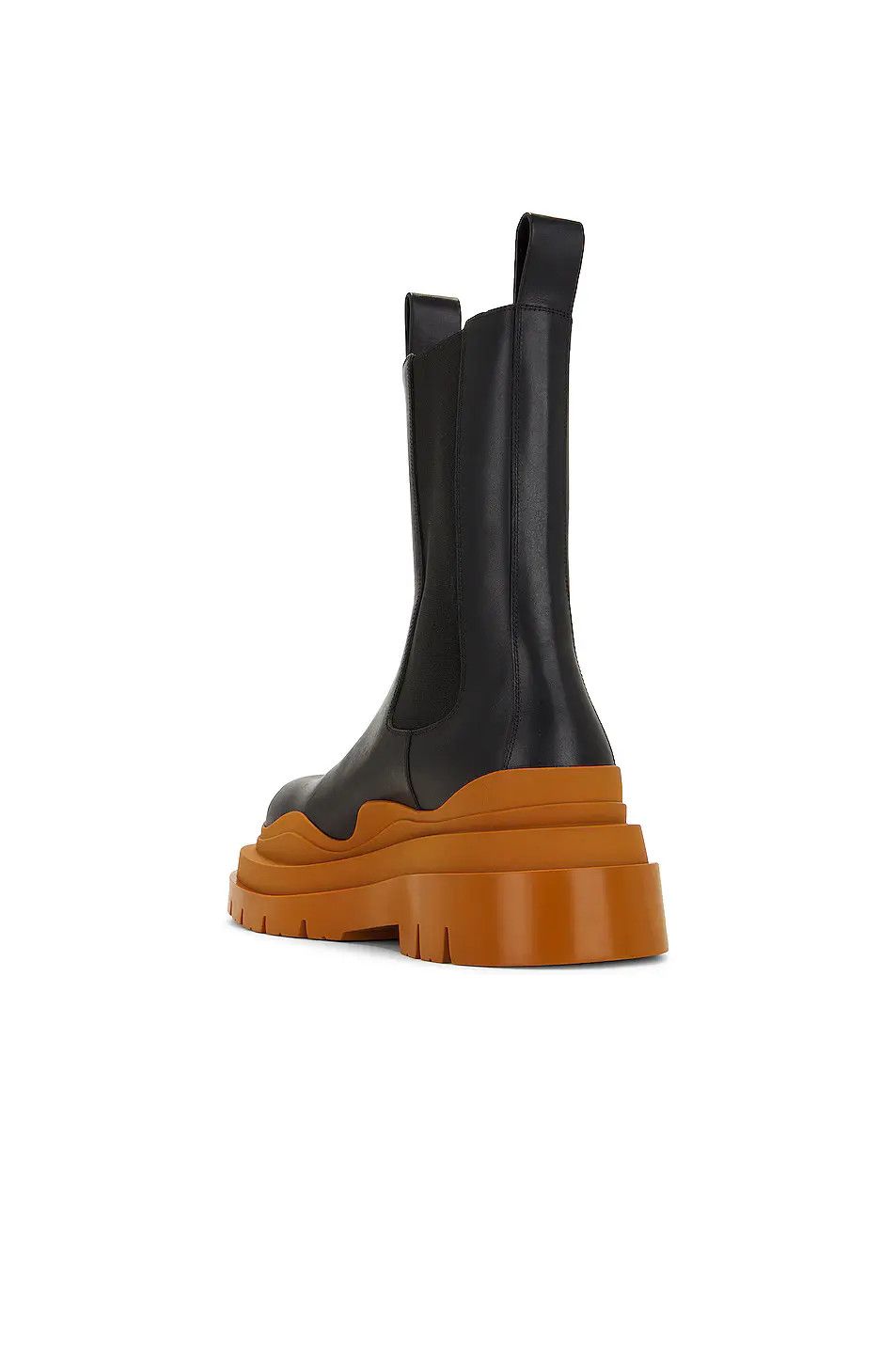 Bottega Veneta o1n1vont1224 Brown Sole Tire Ankle Chelsea Boots in Black Size US 10.5 / EU 43-44 - 3 Thumbnail