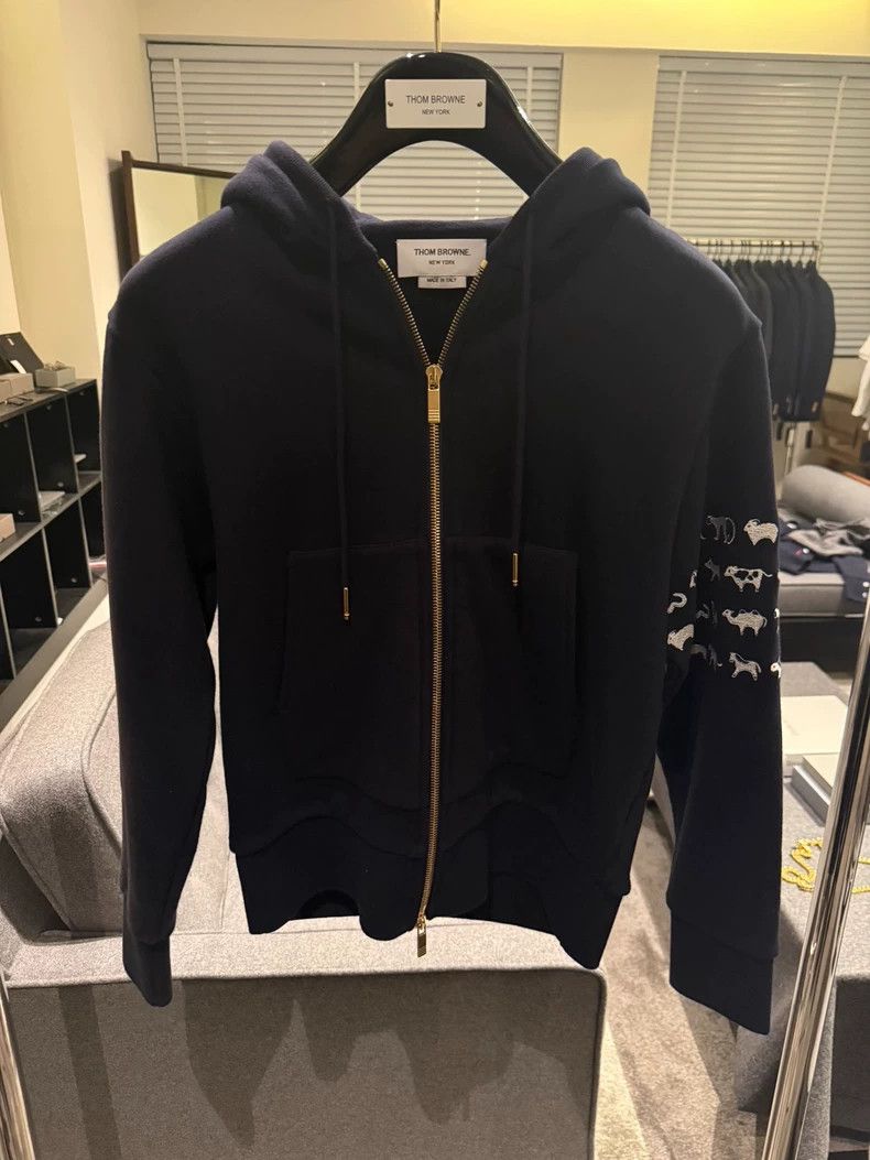 Thom Browne Thom Browne Rare dark blue four-bar sports hoodie 2503-Nex Size XS / US 0-2 / IT 36-38 - 1 Thumbnail