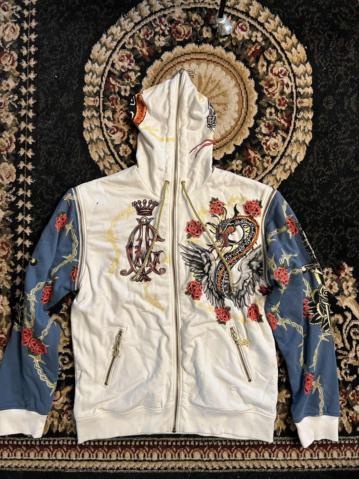Christian Audigier CRAZY Christian Audigier Zip Up with Zipper Arms Size US XXL / EU 58 / 5 - 1 Thumbnail