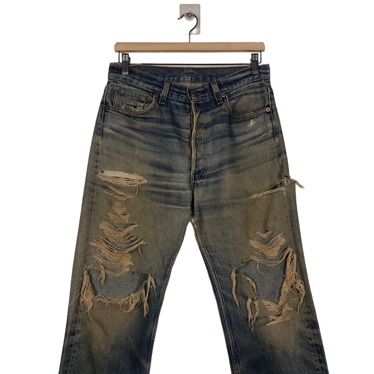 Levi's 🔥VINTAGE LEVI’S 552 BUTTON USA DISTRESSED DESIGN RUSTY Size US 30 / EU 46 - 4 Thumbnail