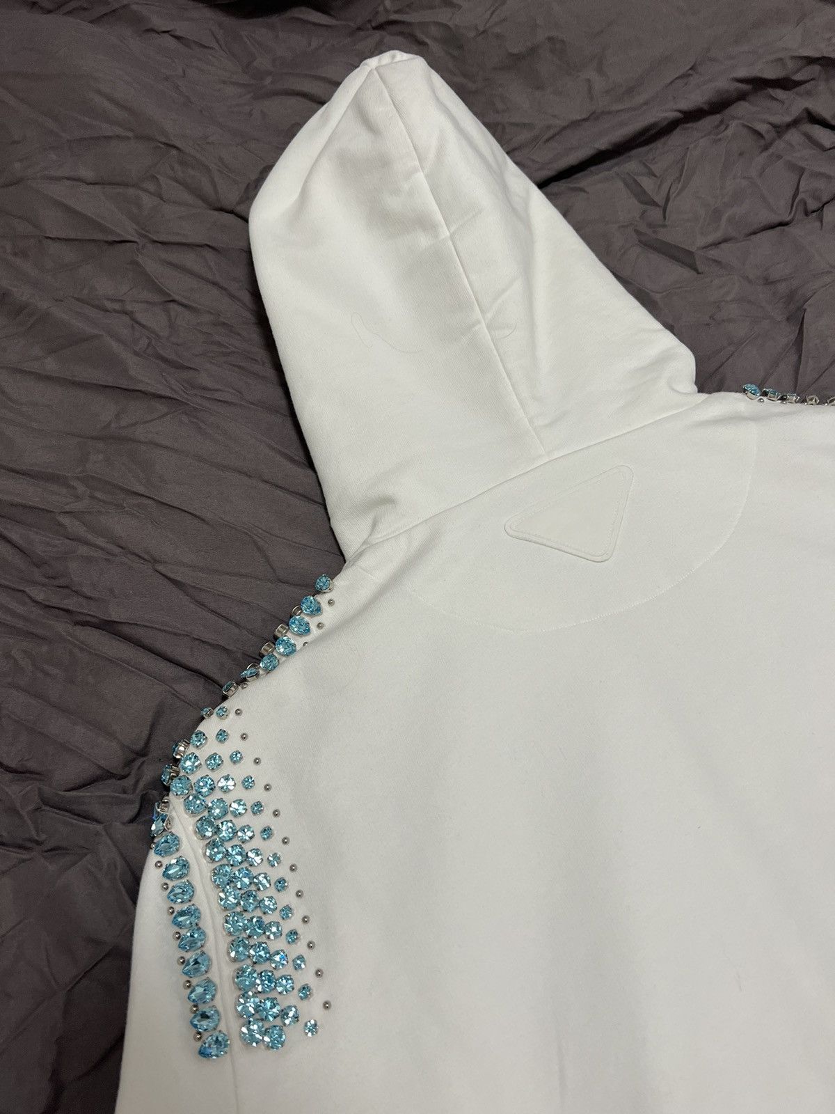 Prada Prada Crystal White Hoodie Size US XL / EU 56 / 4 - 3 Thumbnail