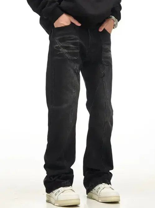 Jean Retro street patchwork pockets straight loose jeans y2k Size US 32 / EU 48 - 3 Thumbnail