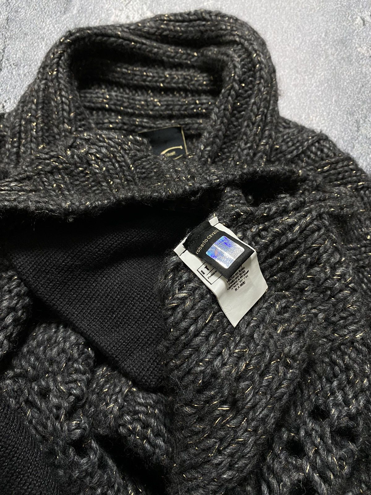 Just Cavalli Just Cavalli Chunky Knit With Open Mesh Gold Thread Sweater Size M / US 6-8 / IT 42-44 - 15 Thumbnail