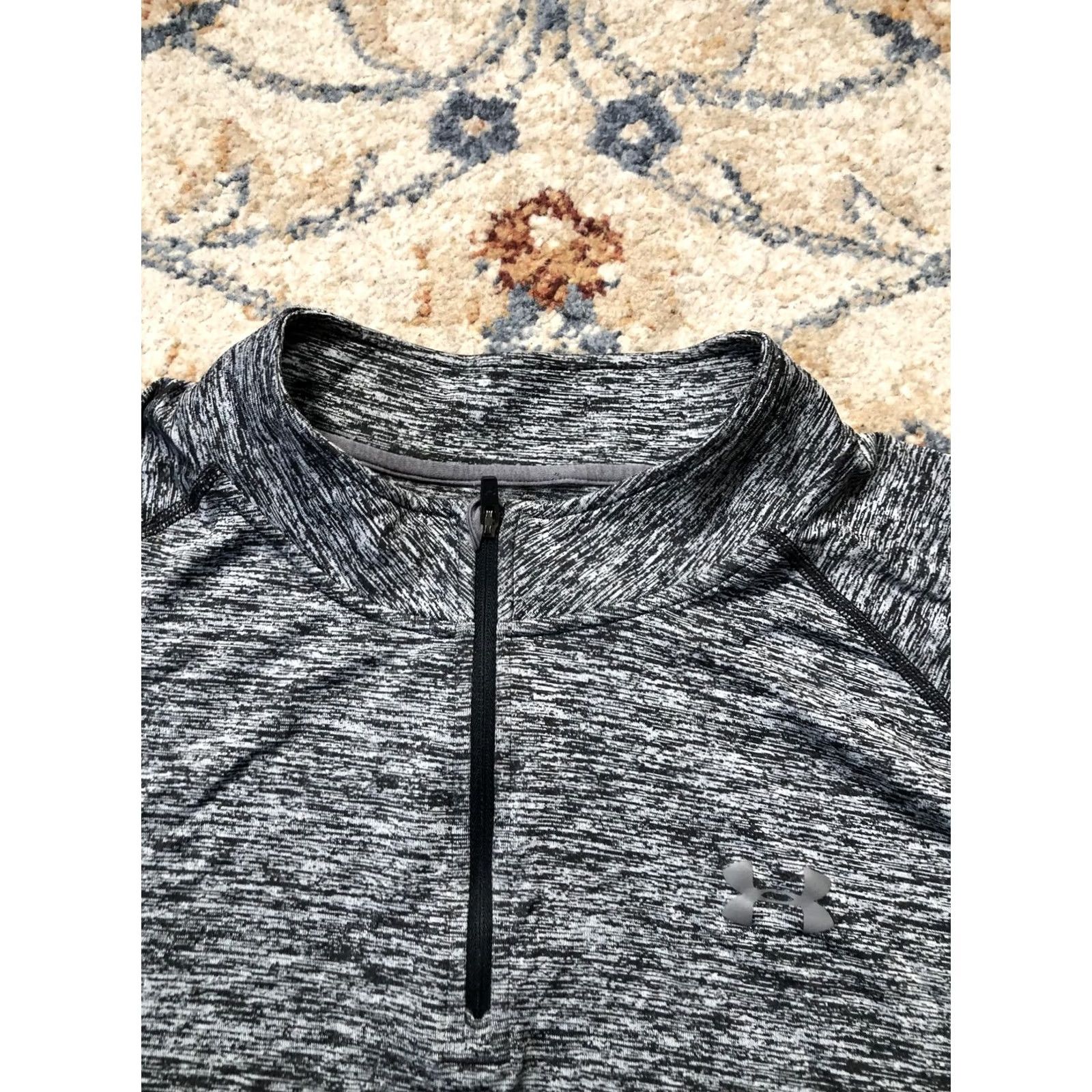Under Armour Under Armour HeatGear Shirt Mens 3XL Gray Quarter Zip Long Sleeve Pullover Loose Size US XXL / EU 58 / 5 - 2 Thumbnail