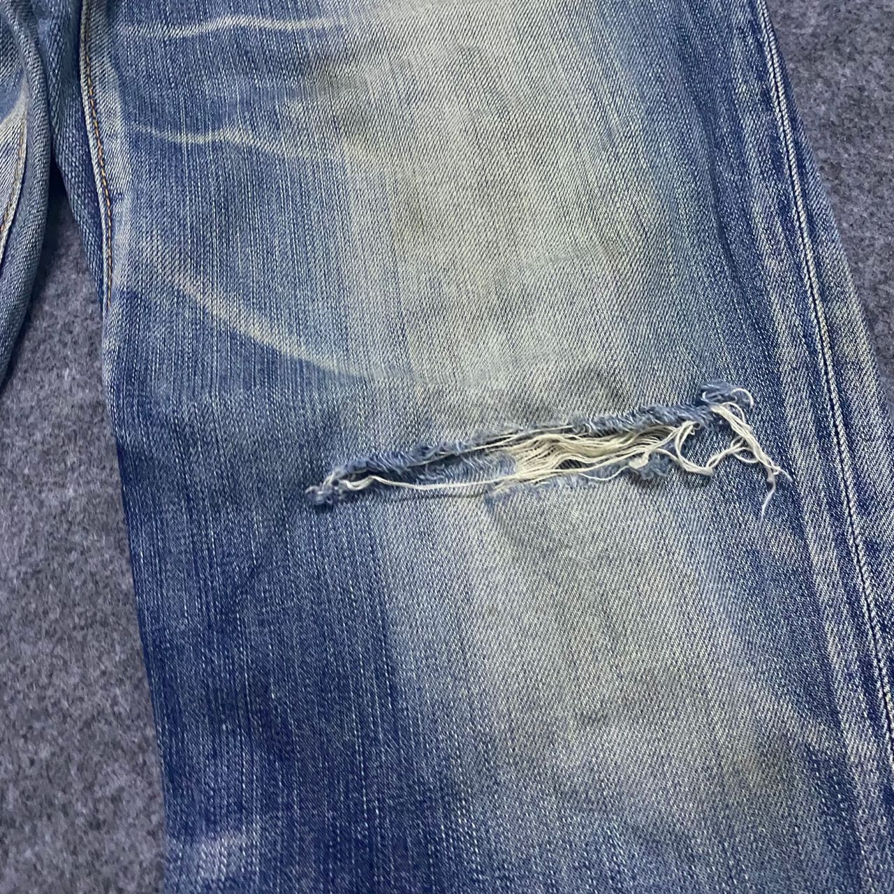 Edwin 💥Flare💥 Edwin Blue Trip Backle Back Distressed Denim Size US 34 / EU 50 - 8 Thumbnail