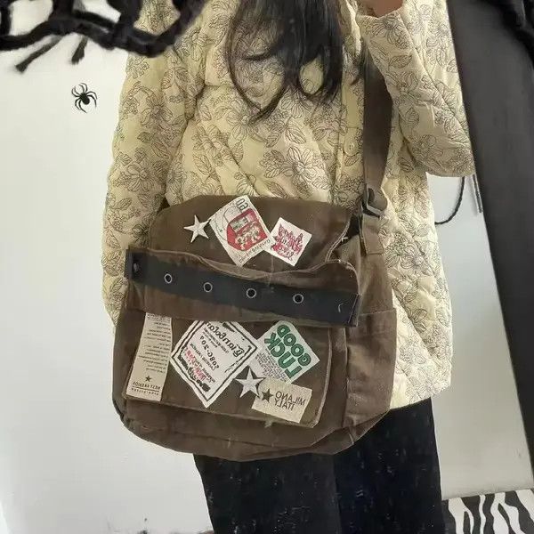 Japanese Brand Fukiishi x Kato Canvas Star Patch Crossbody Bag Size ONE SIZE - 6 Thumbnail