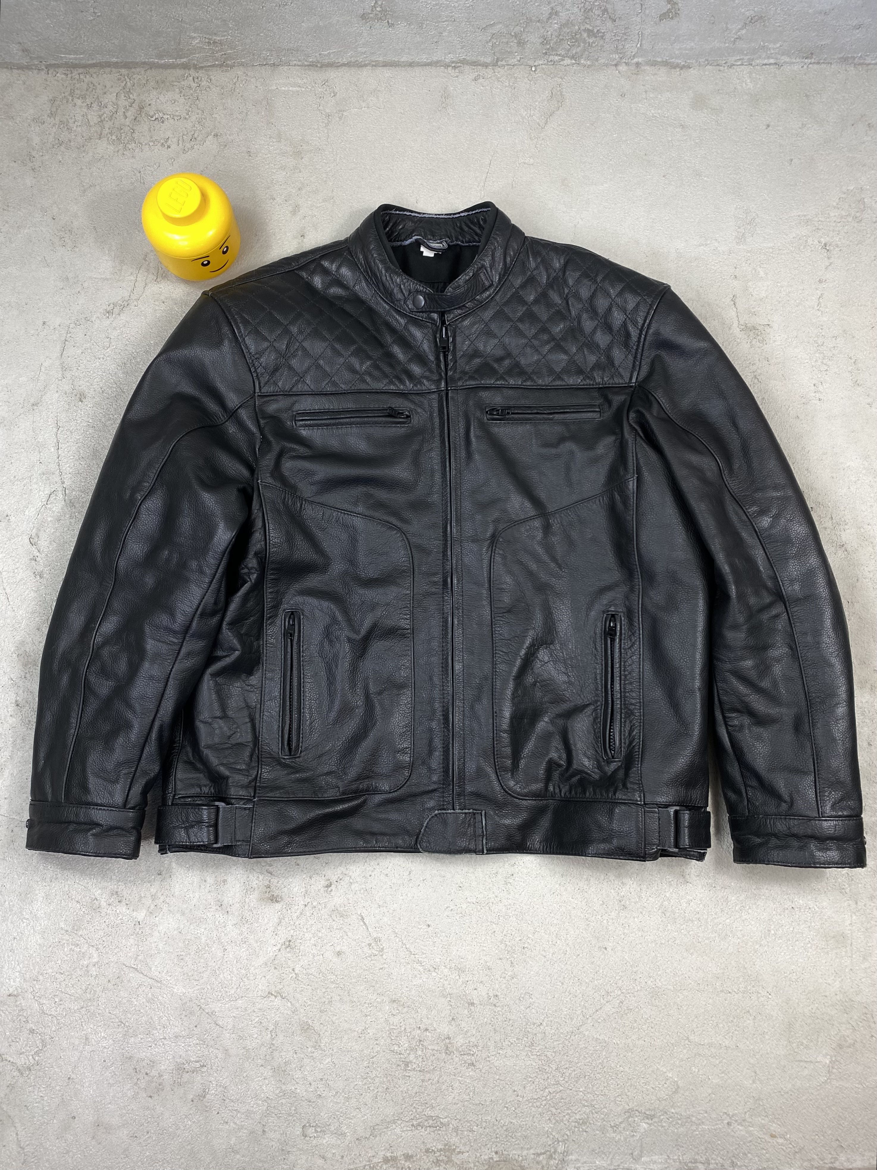 Genuine Leather racing leather Jacket moto real biker Y2K Size US XXL / EU 58 / 5 - 2 Thumbnail