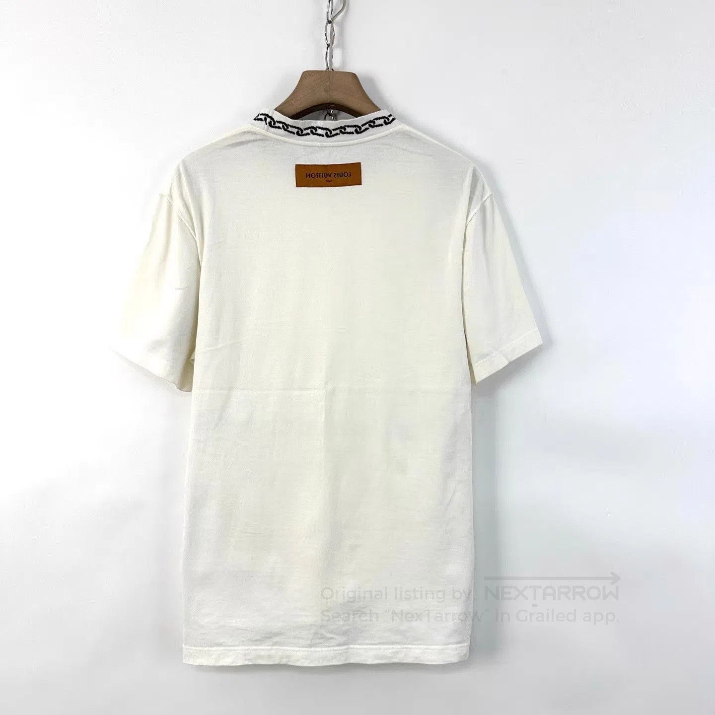 Louis Vuitton White Short Sleeve Shirt with Chain Collar Detail. Size US M / EU 48-50 / 2 - 2 Thumbnail