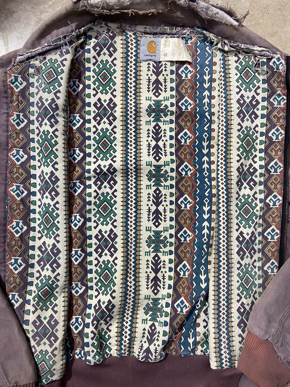 Carhartt [Rare] 1990s Carhartt Damson Western Aztec Santa Fe Jacket Size US M / EU 48-50 / 2 - 9 Thumbnail