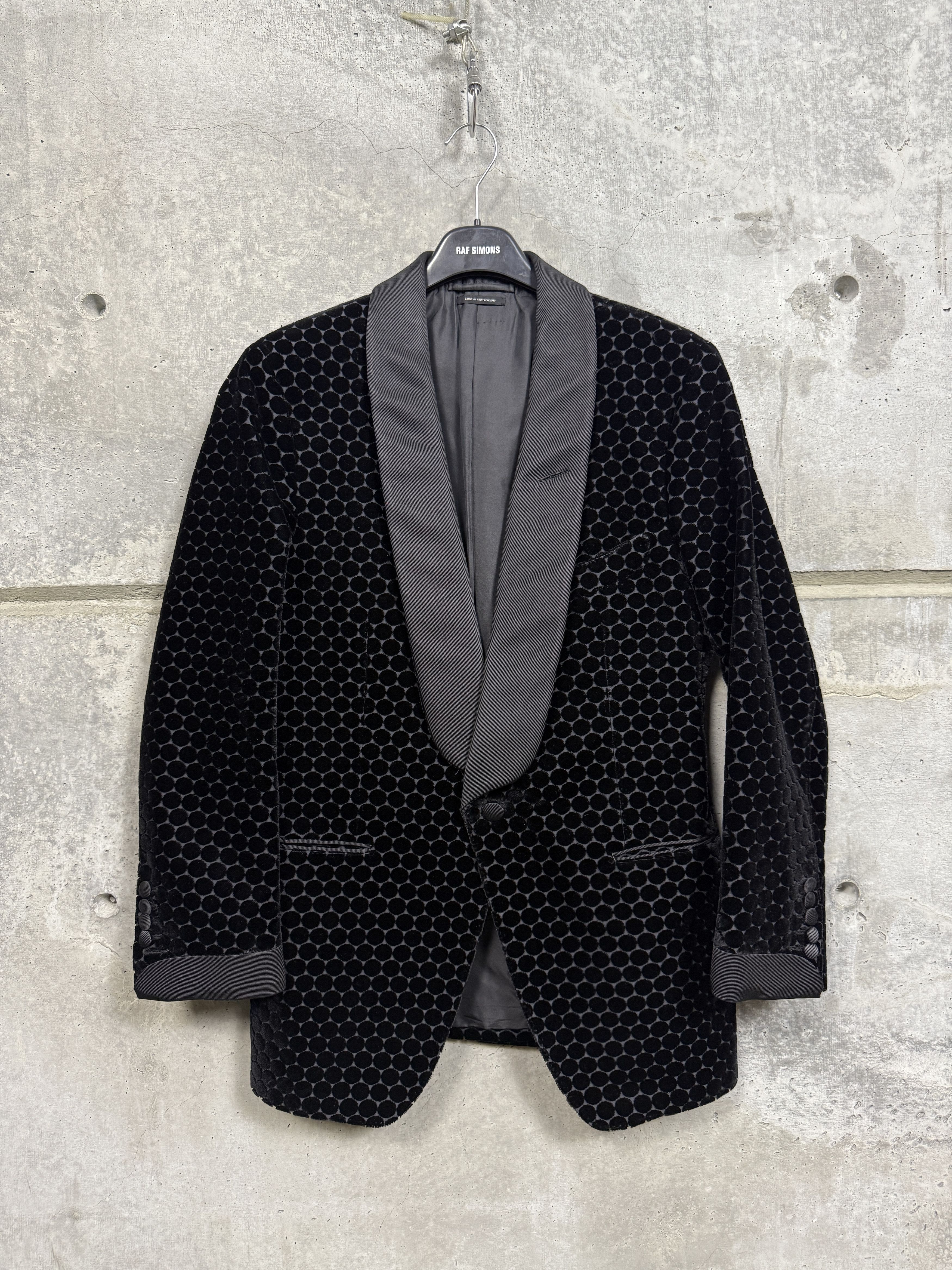 Tom Ford Tom Ford Nuova Base V Black Velvet Polka Dot Blazer Size US L / EU 52-54 / 3 - 1 Thumbnail