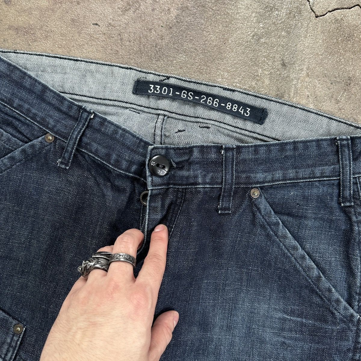 G-Star × Vintage Vintage G-Star Raw Dart RT Cargo Baggy Fit Knee Denim Size US 34 / EU 50 - 5 Thumbnail