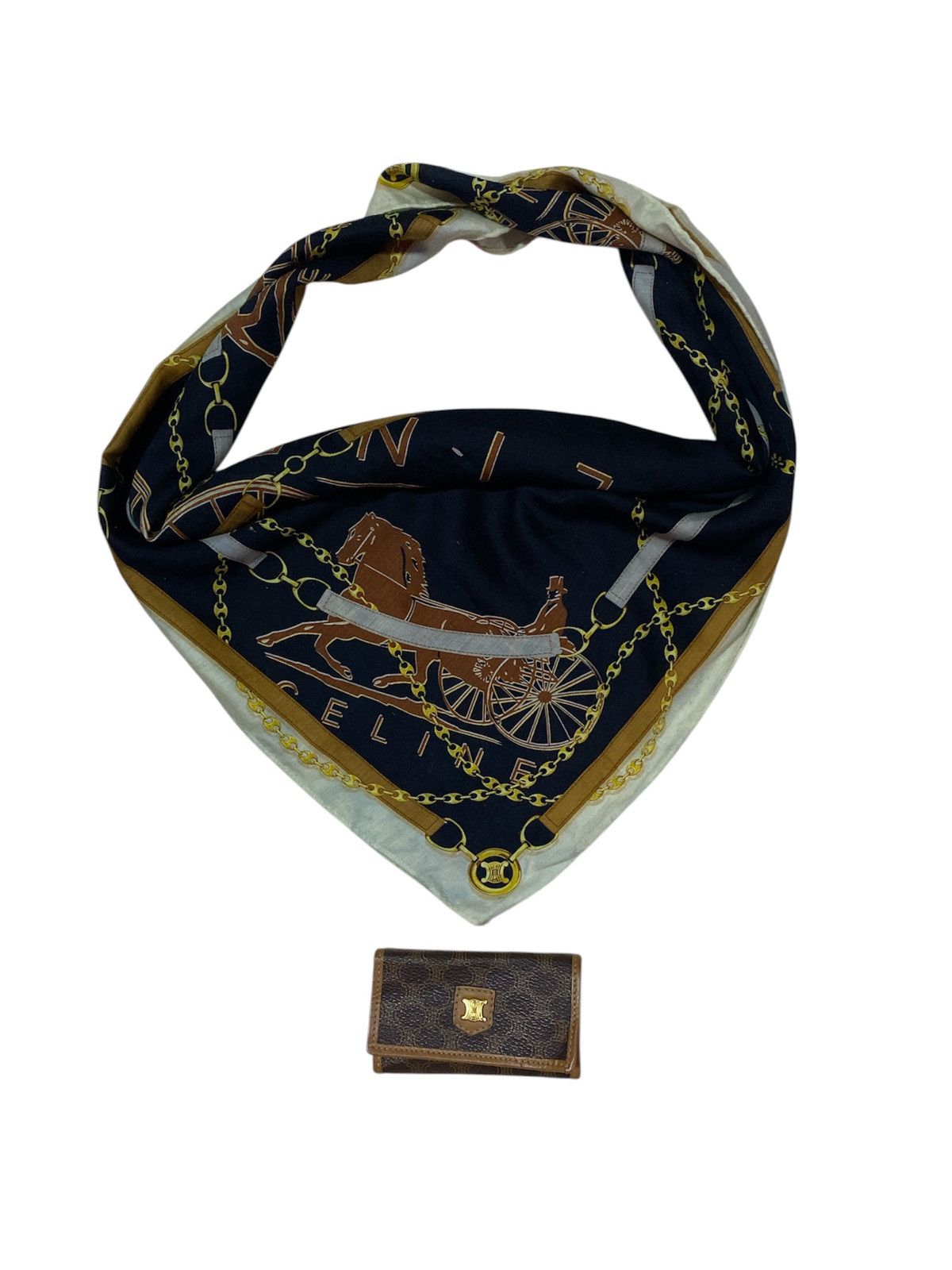 Celine Celine Paris Leather Key Holder With Silk Scarf Size ONE SIZE - 1 Thumbnail