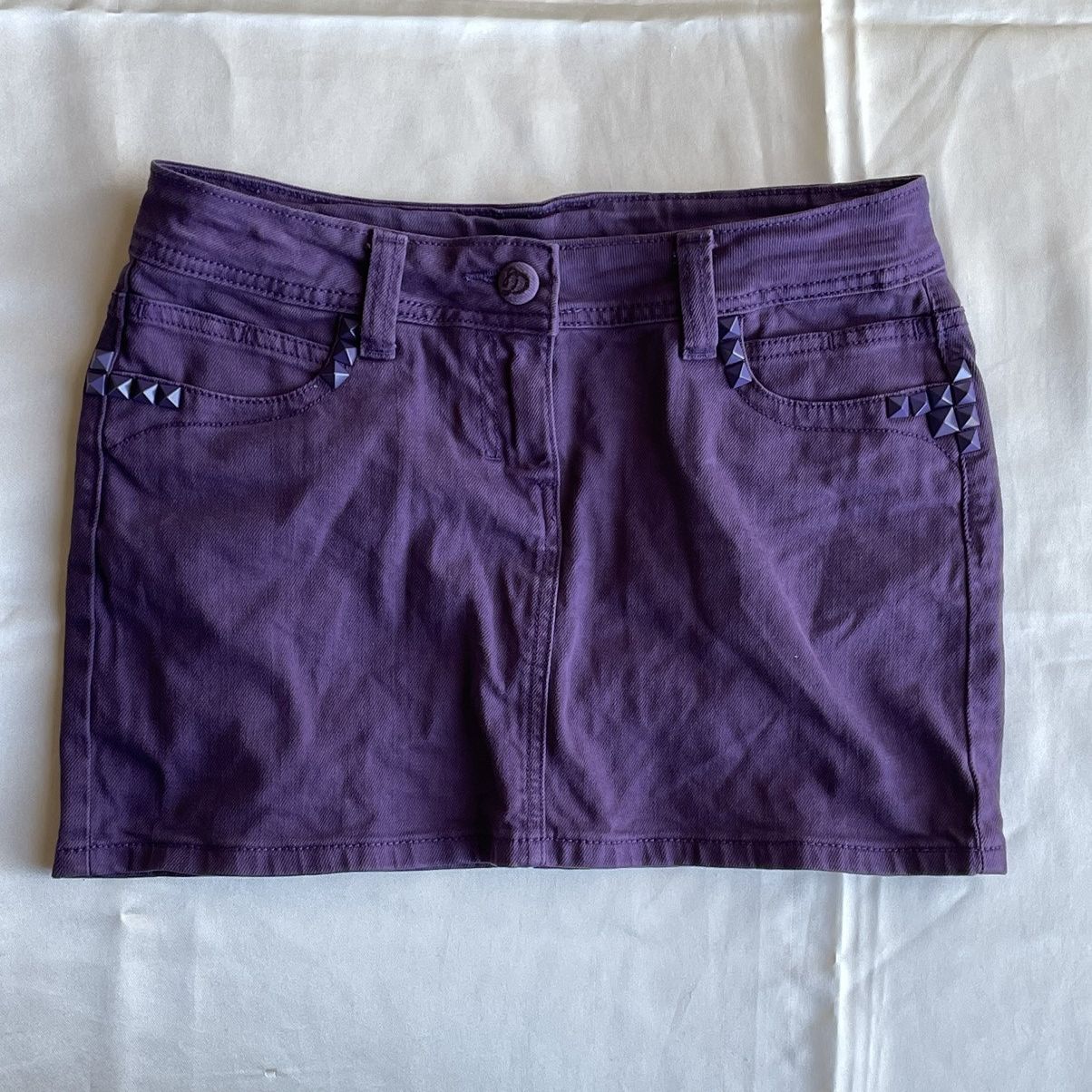 Vintage PURPLE MINI SKIRT Size 30" / US 8 / IT 44 - 1 Thumbnail