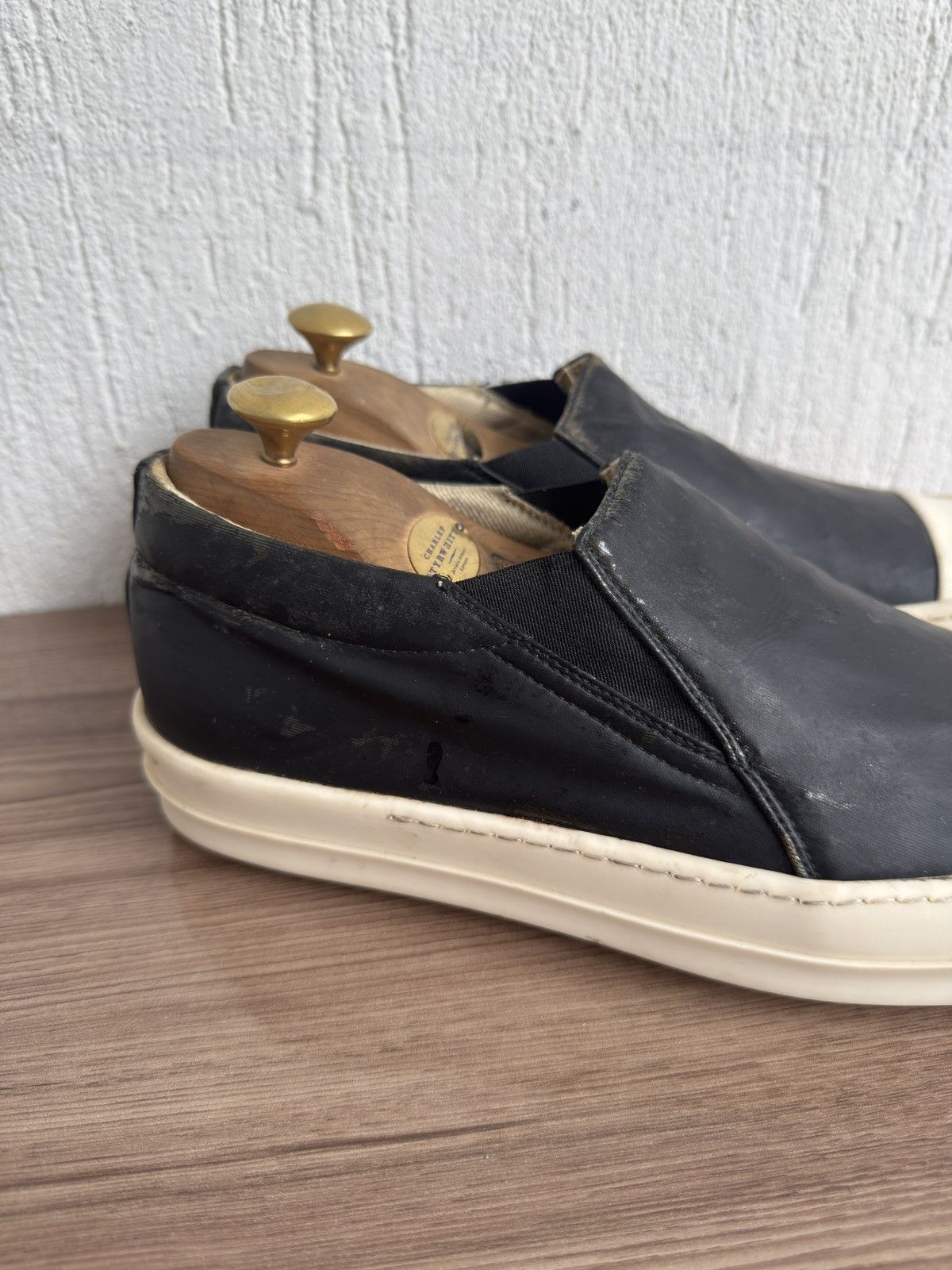 Rick Owens Drkshdw Matte leather boat slip-ons Size US 10 / EU 43 - 10 Thumbnail