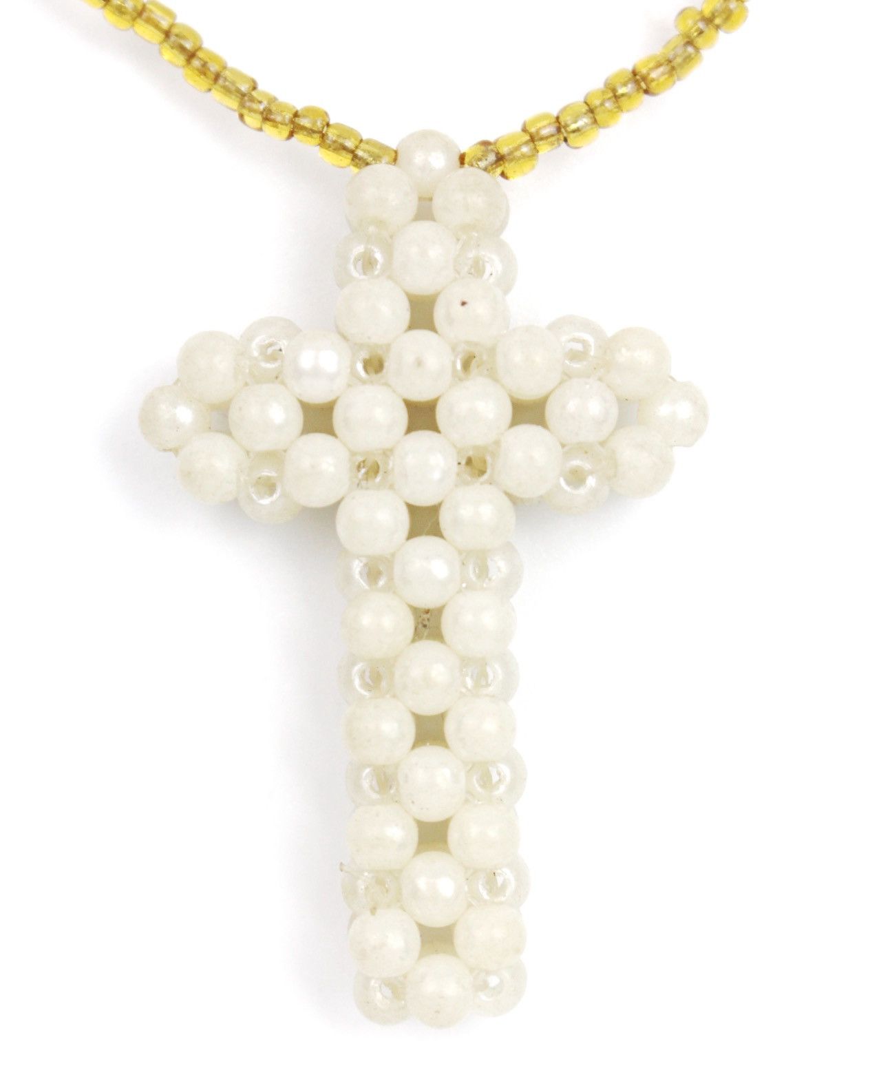 Hysteric Glamour 2000S JAPANESE MADE MULTI-STRAND GOLD BEAD CROSS NECKLACE Size ONE SIZE - 2 Thumbnail
