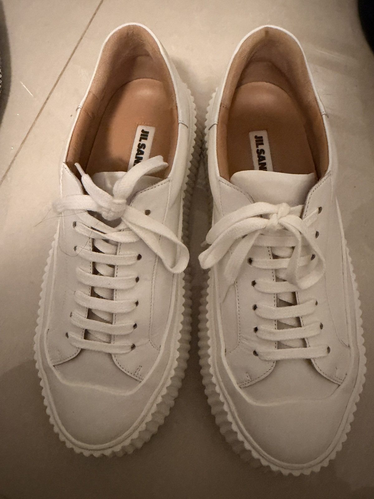 JIL SANDER 40mm Vulcanized leather sneakers