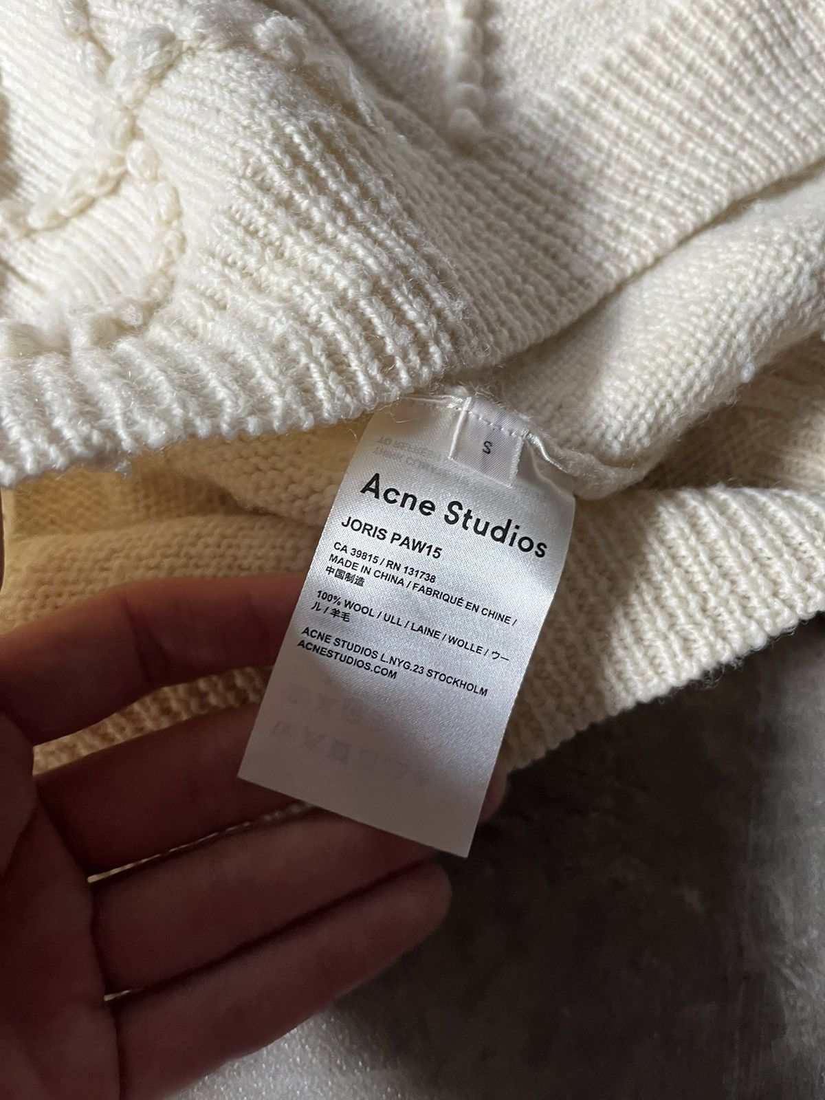Acne Studios Acne Studios Joris oversize cream sweater cable Size US S / EU 44-46 / 1 - 10 Thumbnail
