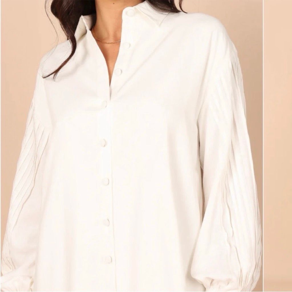 Free People Girl and the Sun White Mia Dress Oversized Boyfriend Button Up Shirt Women’s S Size S / US 4 / IT 40 - 3 Thumbnail