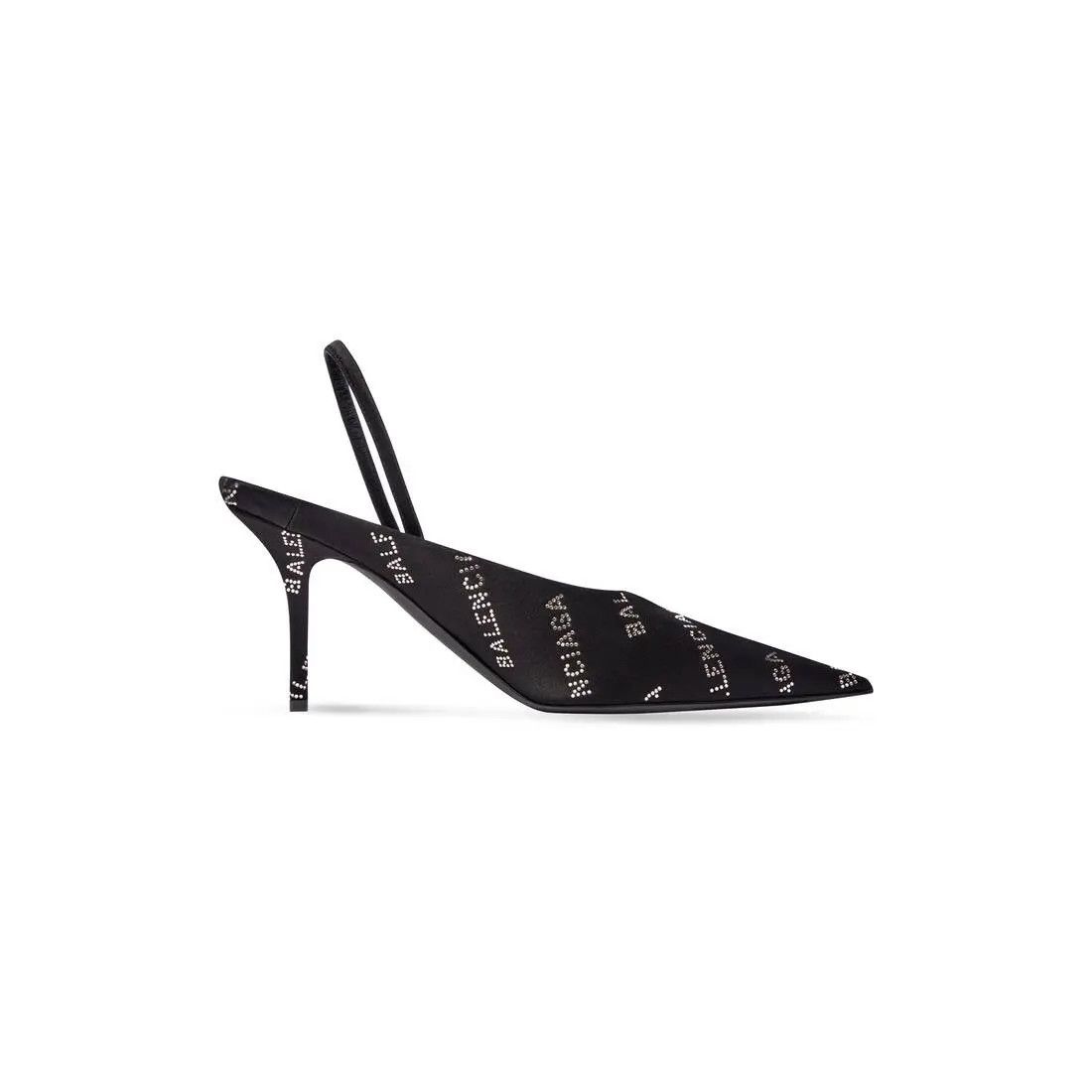 o1bcso1str0126 Square Knife Slingback 80mm Mules in Black