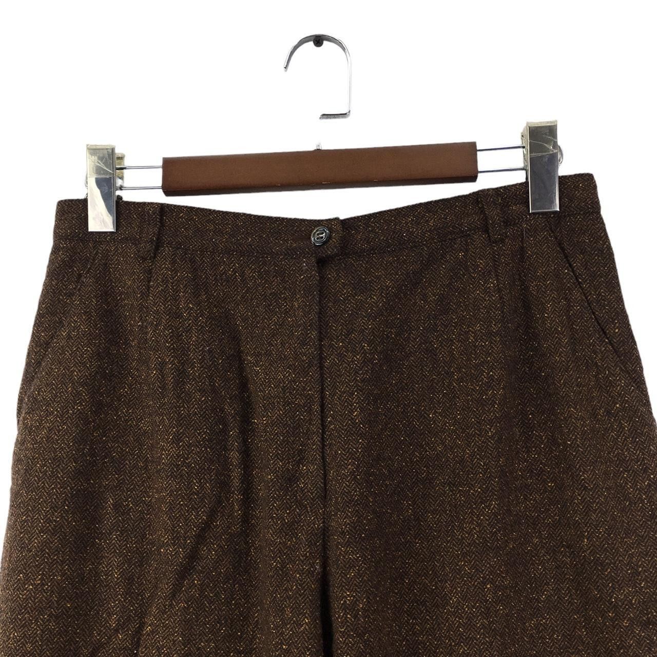 Vintage Vtg 90’ GIVY ITALY DESIGNER Minimalist Brown Wool Pant Size 30" / US 8 / IT 44 - 2 Thumbnail
