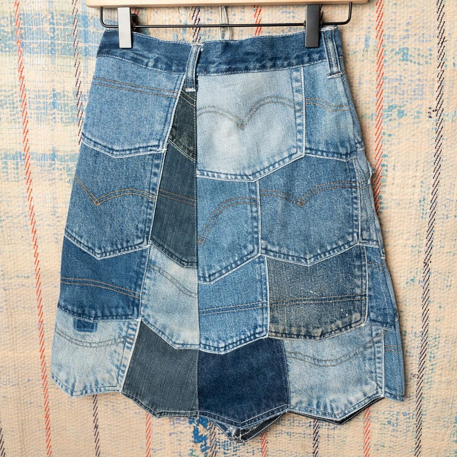 Other Custom upcycled patchwork skirt Size 26" / US 2 / IT 38 - 2 Thumbnail