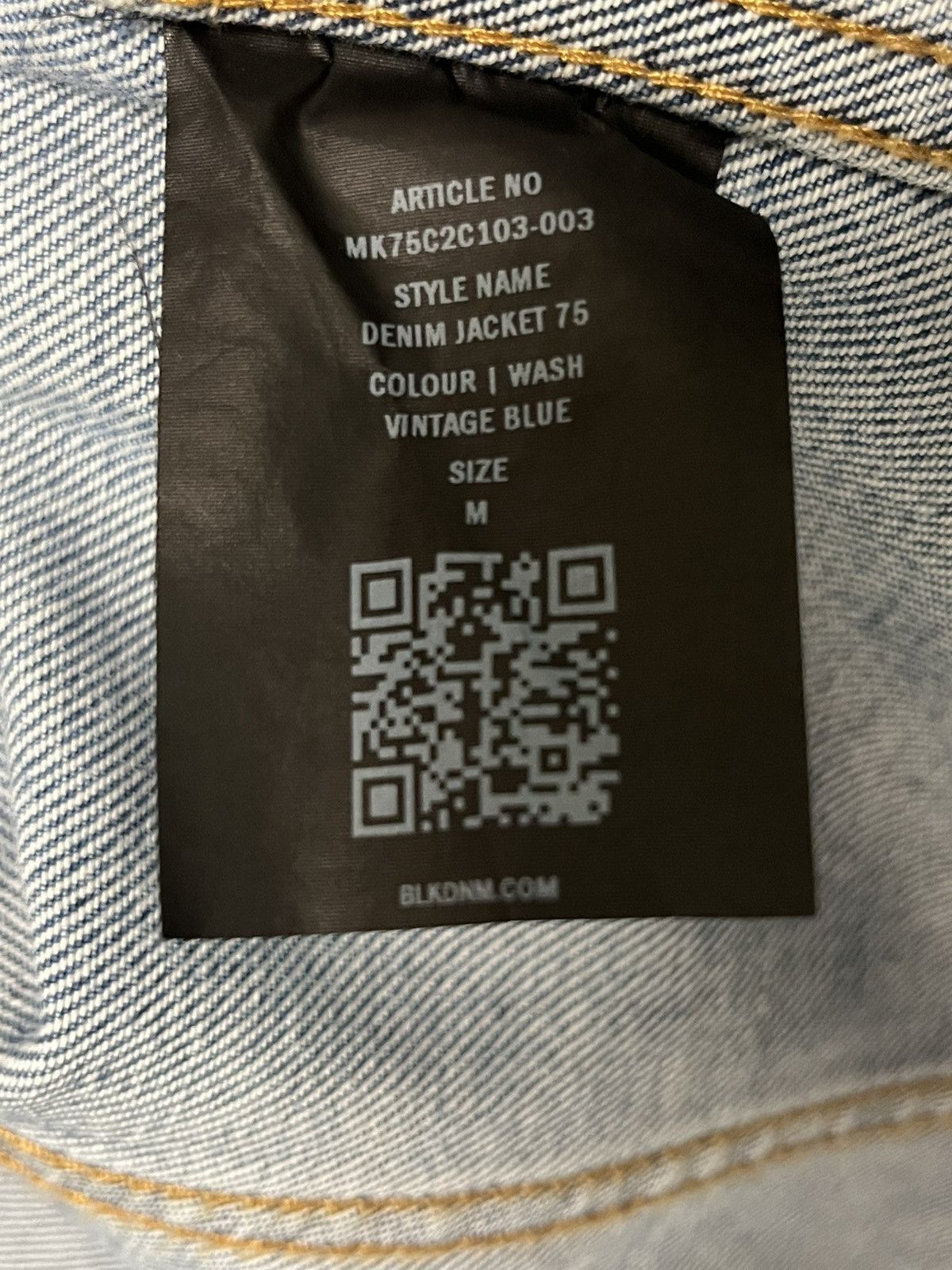 Blk Dnm Denim jacket 75 size medium Size US M / EU 48-50 / 2 - 11 Thumbnail
