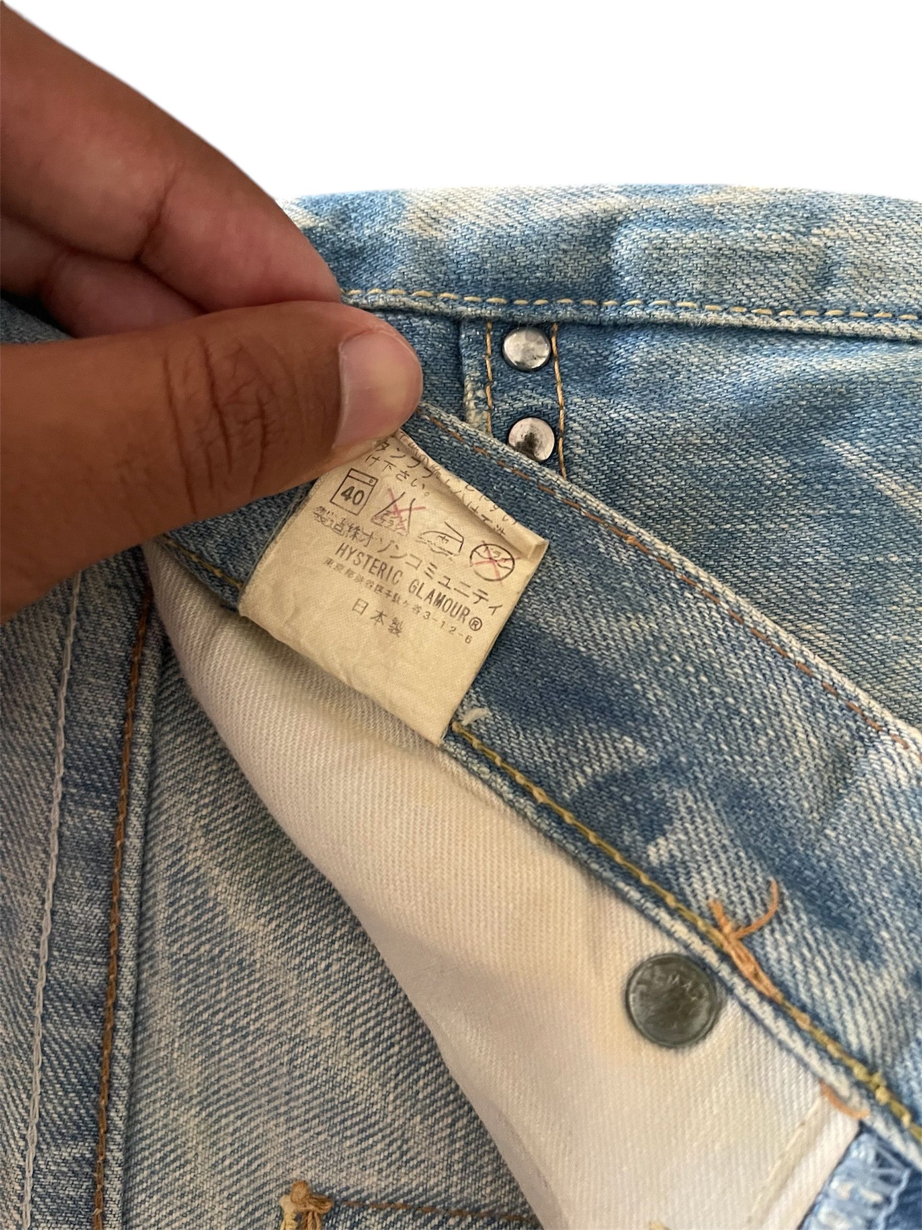 Hysteric Glamour × Le Grande Bleu (L.G.B.) Hysteric Glamour Patchwork Low Rise Baby Blue Reconstruck Size US 30 / EU 46 - 8 Thumbnail