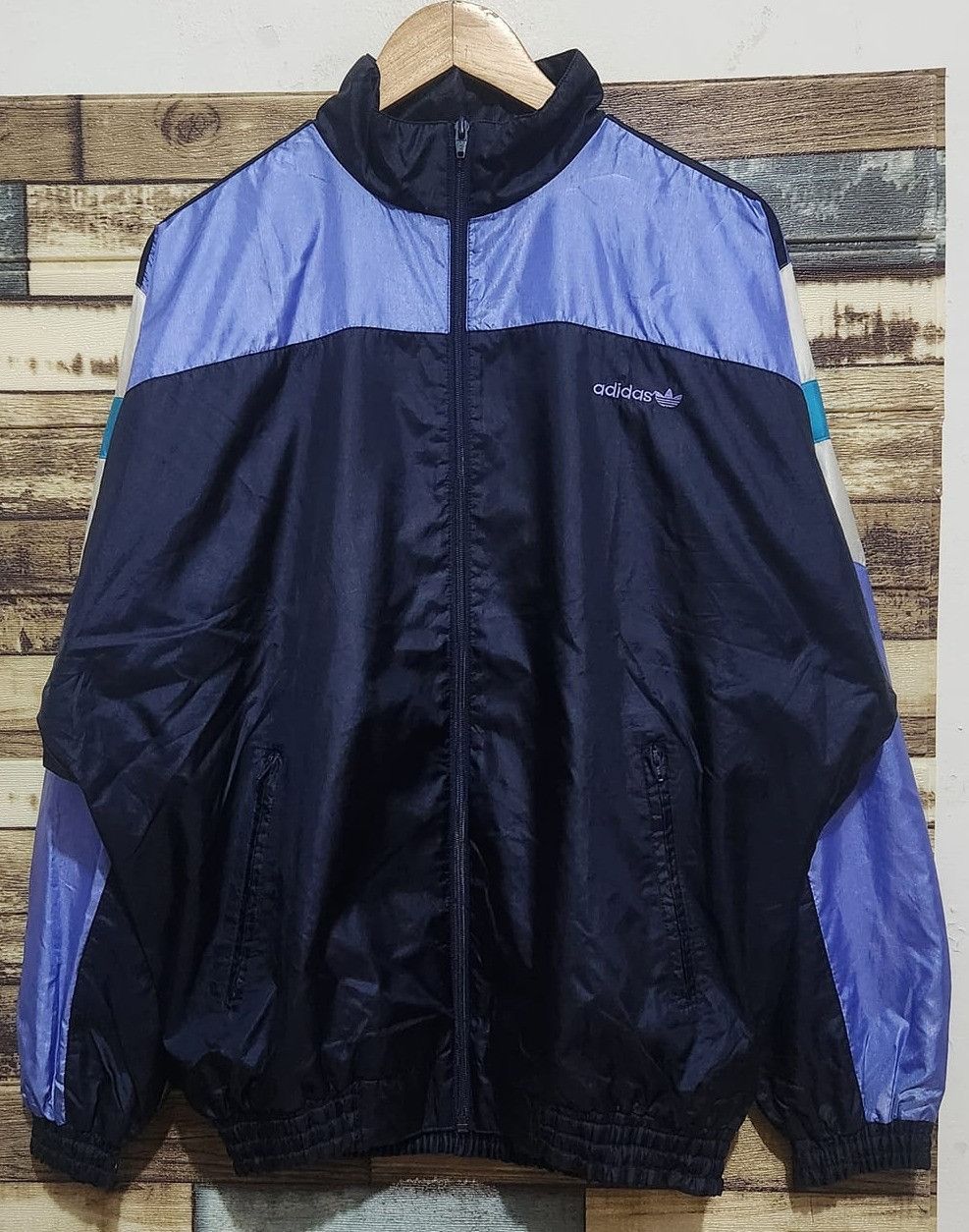image of 90's Adidas 3 Stripes Color Block Track Jacket, Men's (Size Large)