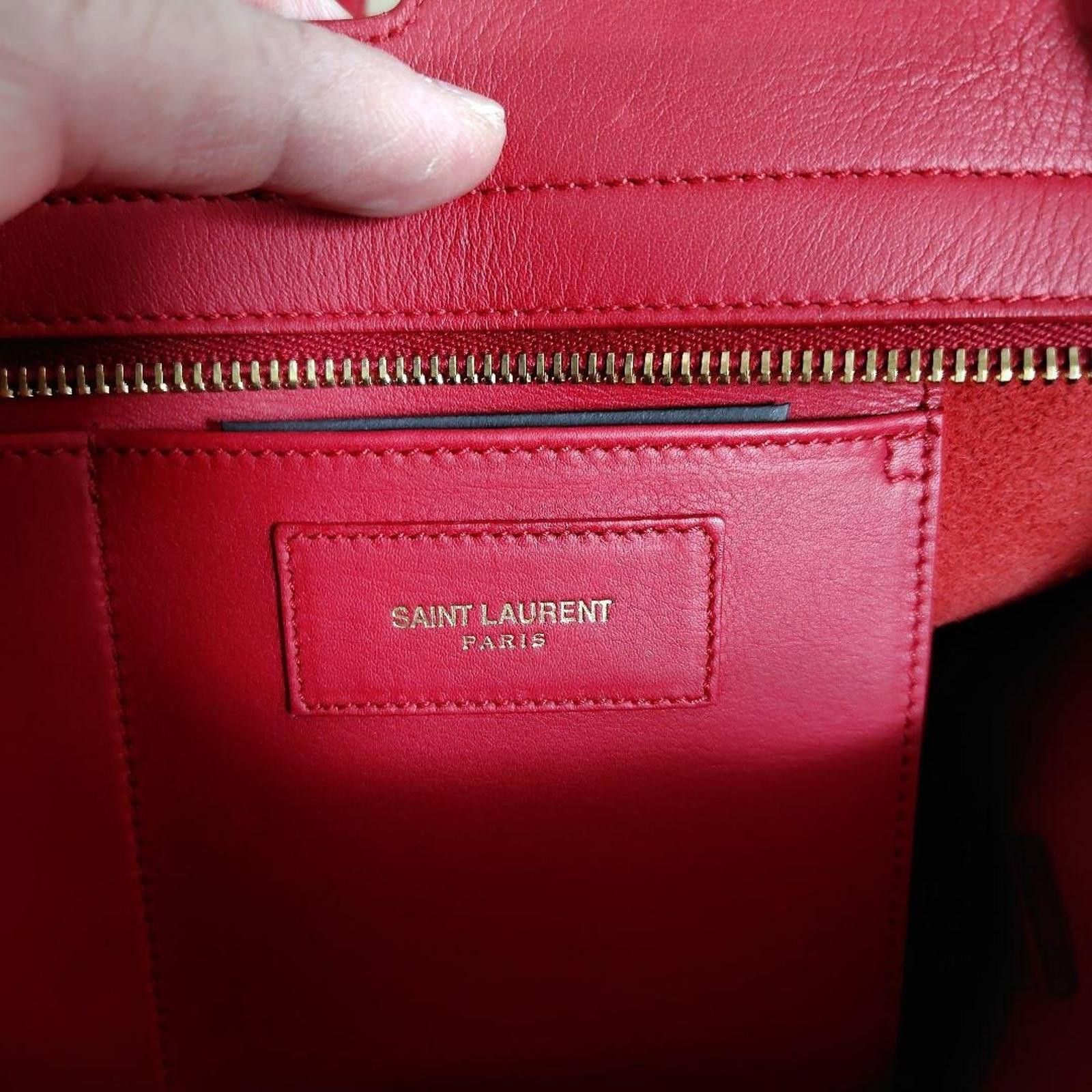 Saint Laurent Paris Saint Laurent - Red Leather Medium Sac De Jour Handbag Size ONE SIZE - 6 Thumbnail