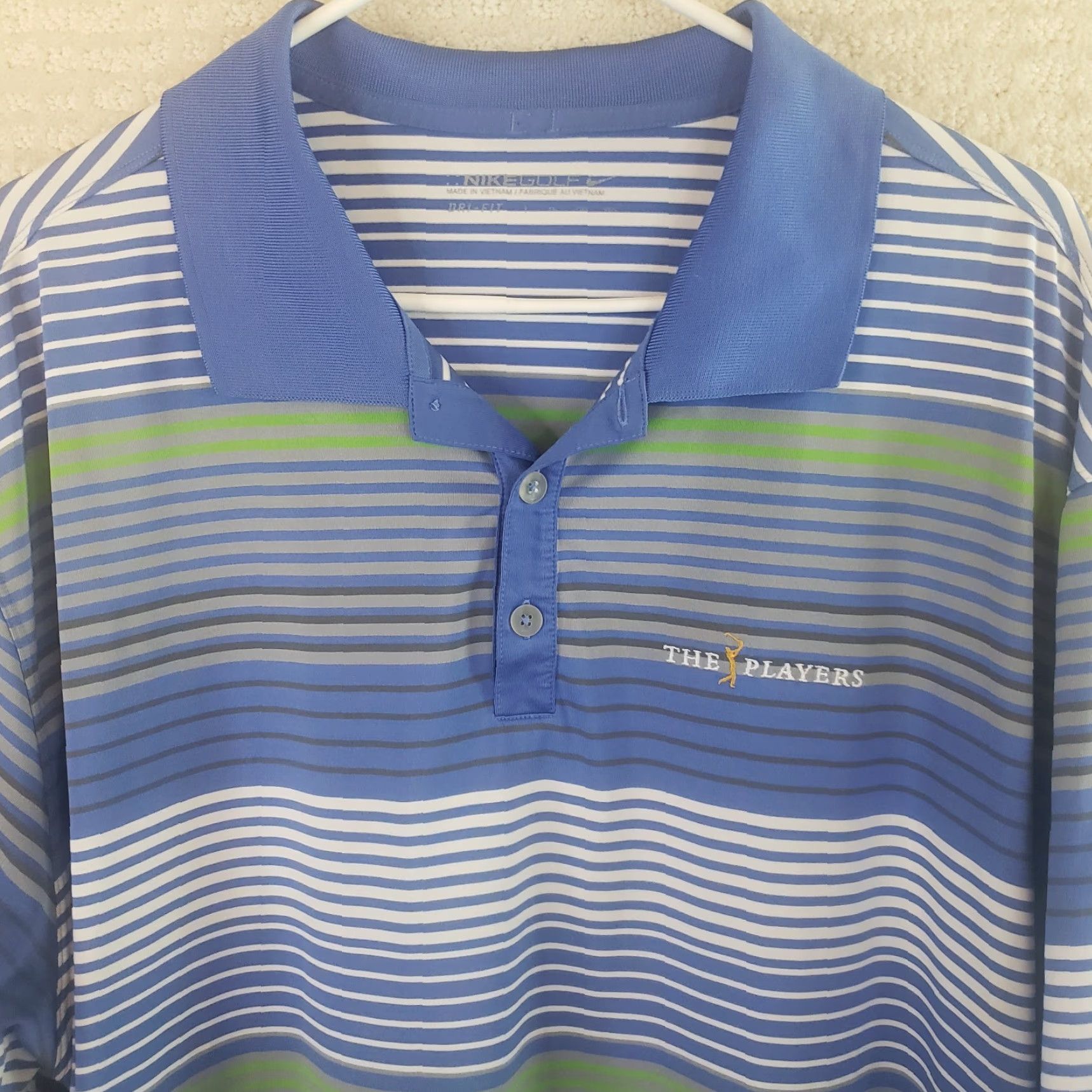 Nike VINTAGE Players Championship Polo Shirt Mens 2XL Blue Nike Golf TPC Sawgrass Dri Fit Size US XXL / EU 58 / 5 - 3 Thumbnail