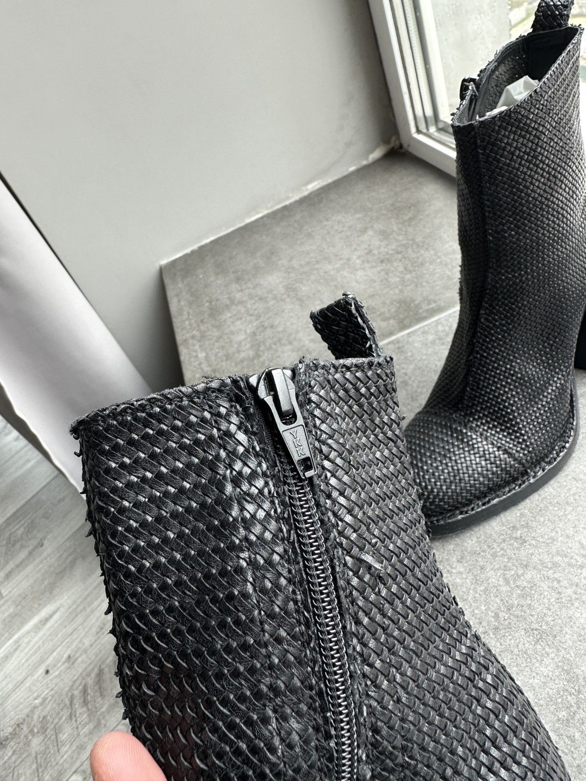 Ann Demeulemeester × Vintage Ann Demeulemeester women’s rare black combat woven boots Size US 6.5 / IT 36.5 - 3 Thumbnail