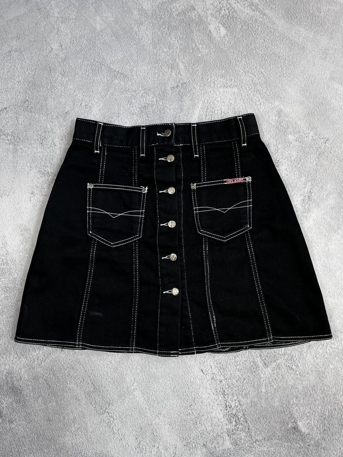 Japanese Brand × Vintage Vintage 90s denim button ups mini skirt 00s style Japanese Size 26" / US 2 / IT 38 - 1 Thumbnail