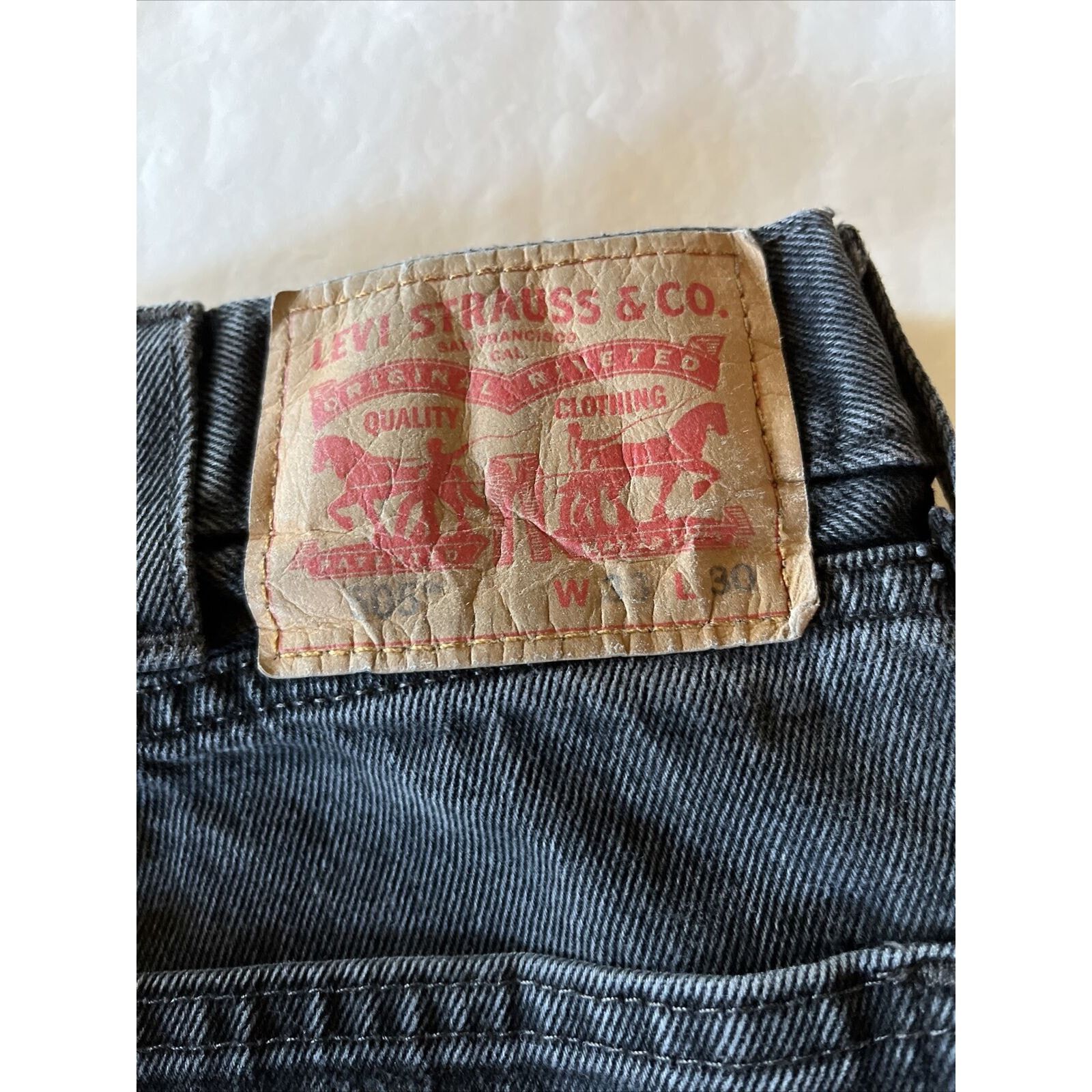 Levi's Levi’s 505 Jeans Mens 36x28 Fit Dark Wash Gray Denim Cotton Size US 36 / EU 52 - 5 Thumbnail
