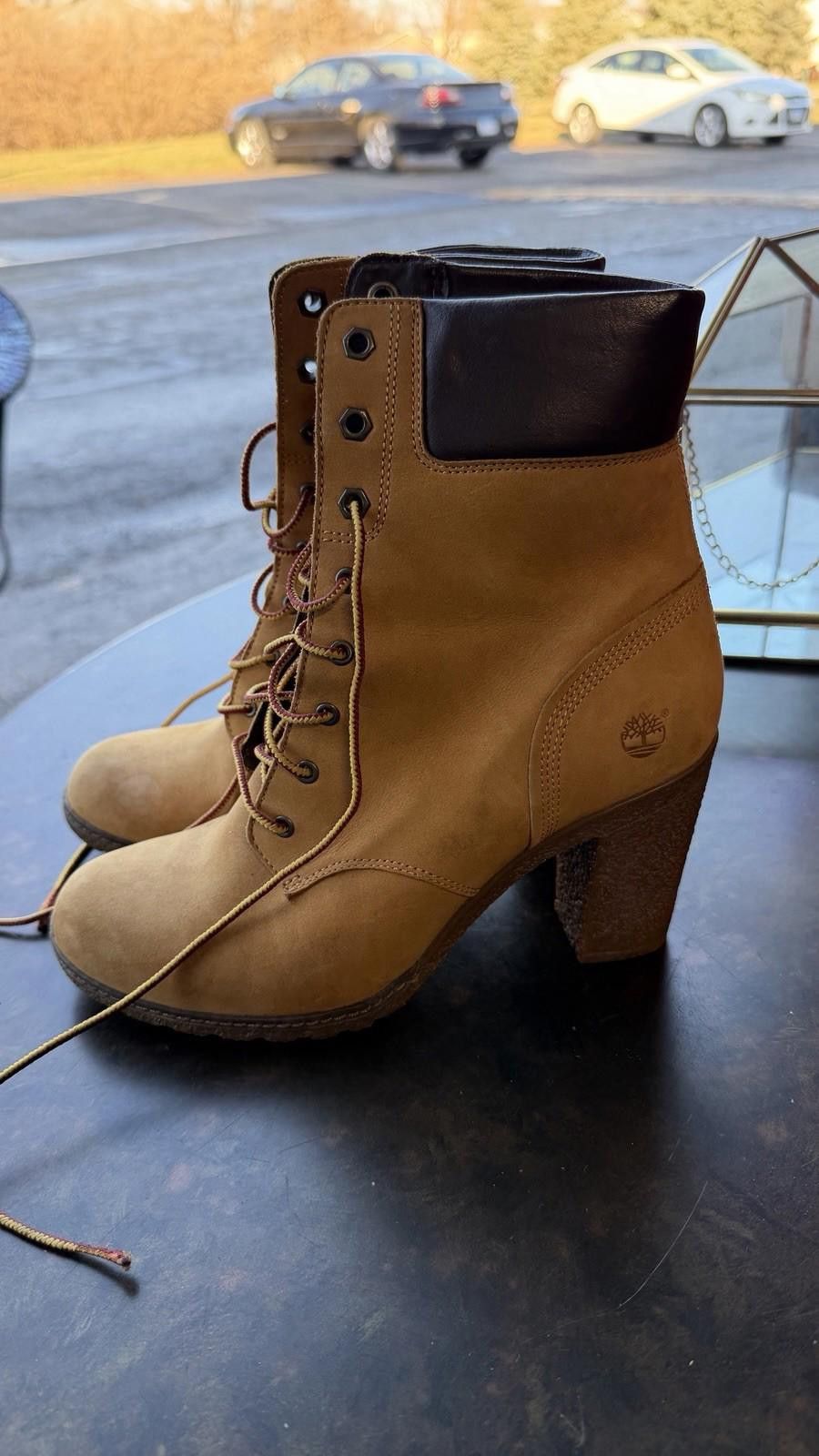 Timberland Timberland Women’s Nubuck Lace Up Heeled Boots US 9 EU 40 Size US 9 / IT 39 - 4 Thumbnail