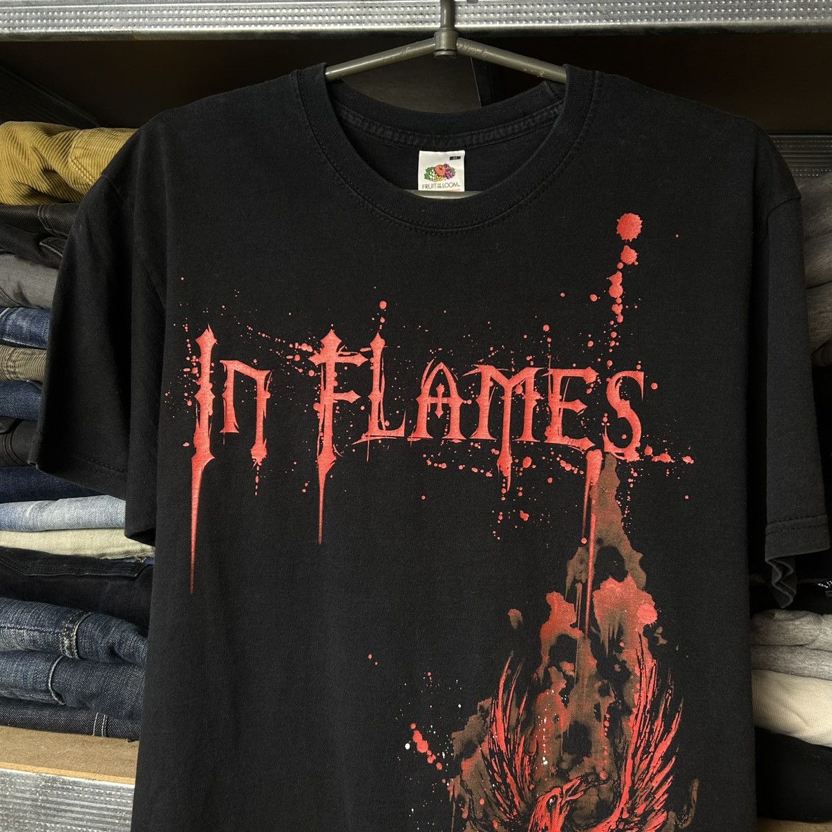 Band Tees Vintage In Flames Big Graphic Logo 2000’s rock band tee Size US M / EU 48-50 / 2 - 2 Thumbnail
