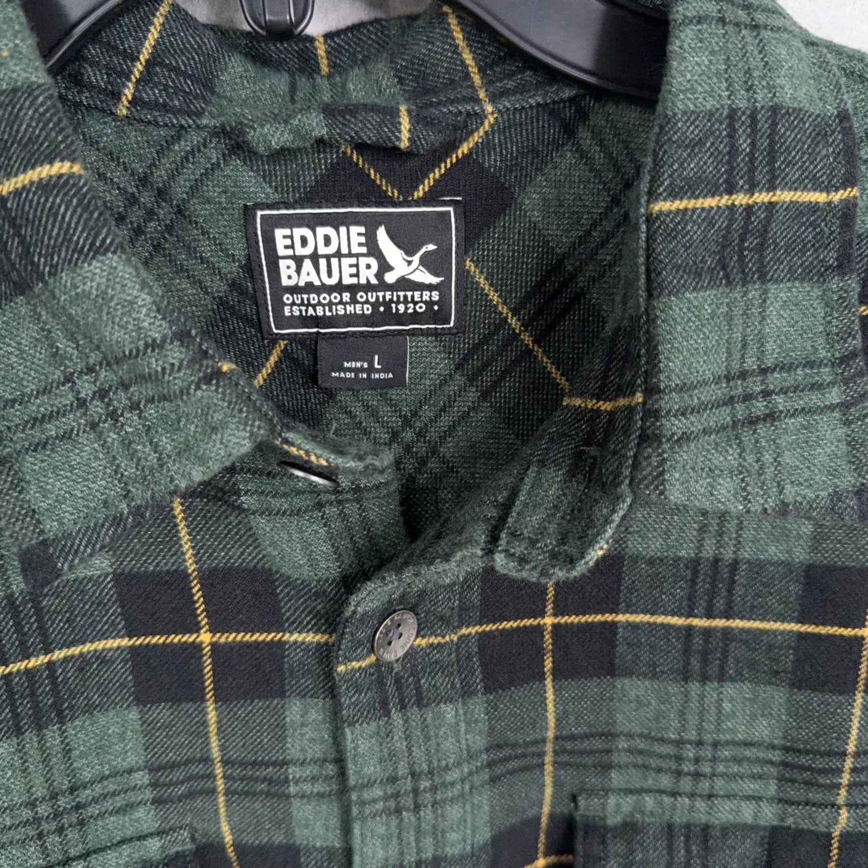 Eddie Bauer VINTAGE Eddie Bauer Shirt Mens Large Green Plaid Flannel Long Sleeve Button Front Size US L / EU 52-54 / 3 - 3 Thumbnail