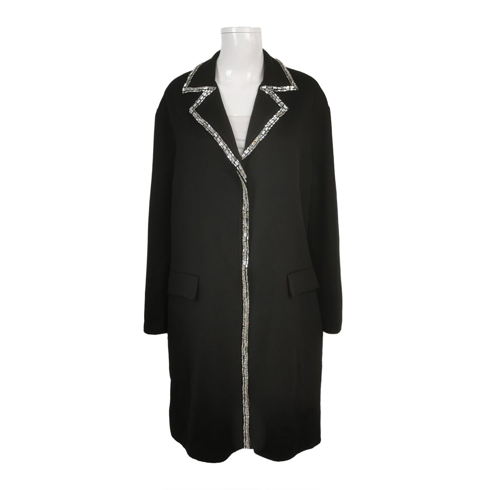 Prada Prada Rhinestone Trim Wool Blend Coat Size 42 Size M / US 6-8 / IT 42-44 - 1 Thumbnail