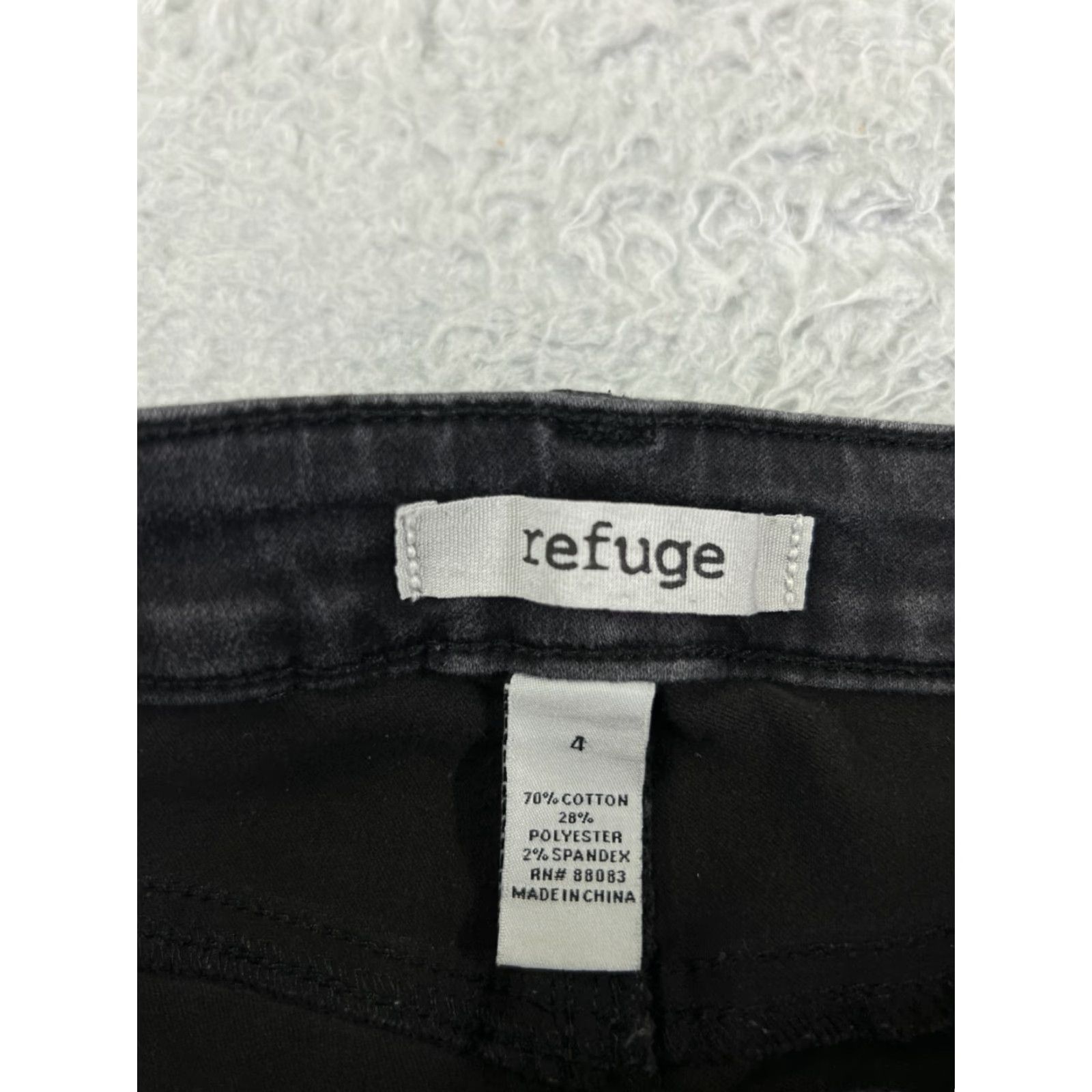 Vintage Refuge Jeans Womens 4 Black Denim Skinny Mid Rise 24x27 Cotton Blend 5-Pocket Design Regular Inseam 27 in Size 27" / US 4 / IT 40 - 6 Thumbnail