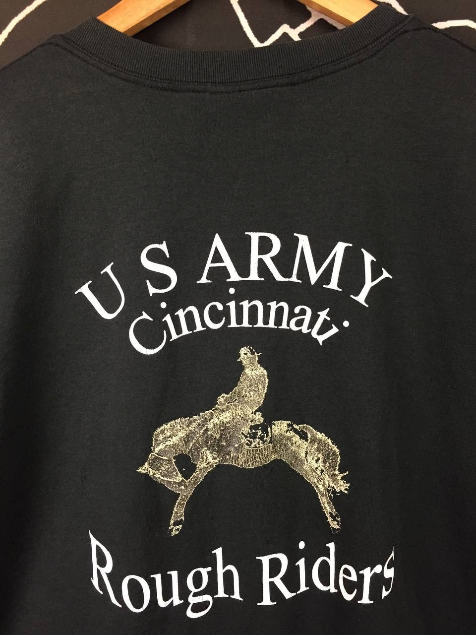 Vintage Vtg 90s 00s US Army Cincinnati Rough Riders Tee Size US L / EU 52-54 / 3 - 3 Thumbnail