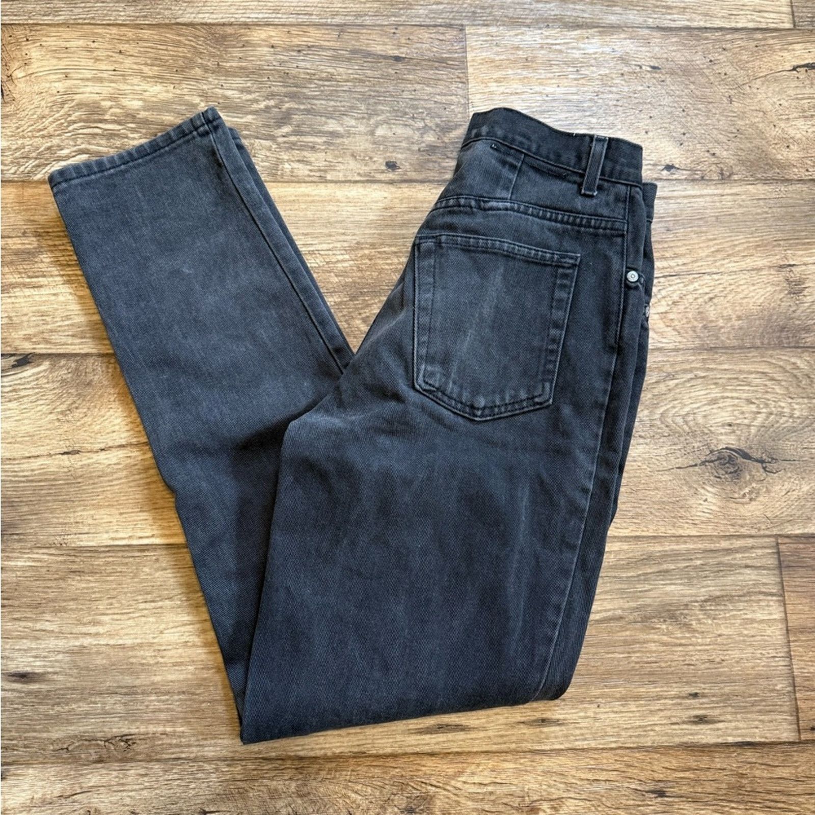 Vintage Vintage 90s Faded Black High Waisted Slim Leg Jeans Size 30" / US 8 / IT 44 - 1 Thumbnail