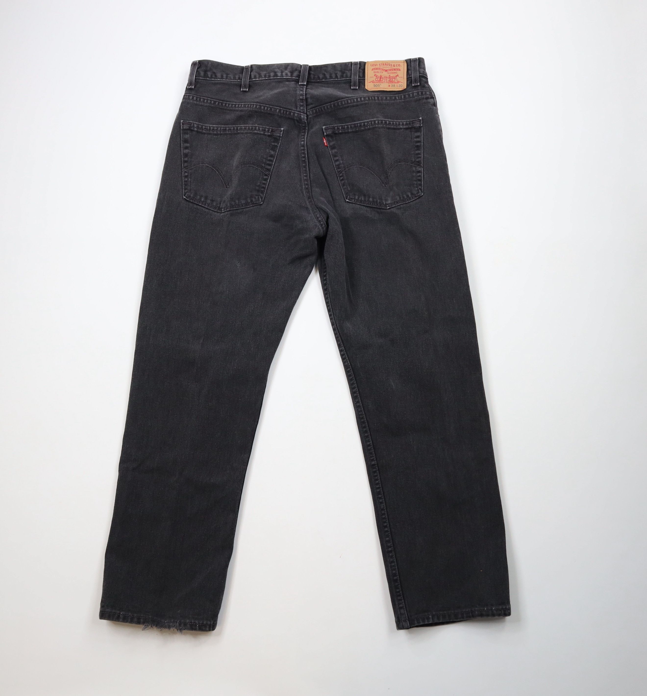 Levi's × Vintage Vintage Y2K 2003 Levis 505 Regular Fit Denim Jeans Black Size US 38 / EU 54 - 9 Thumbnail